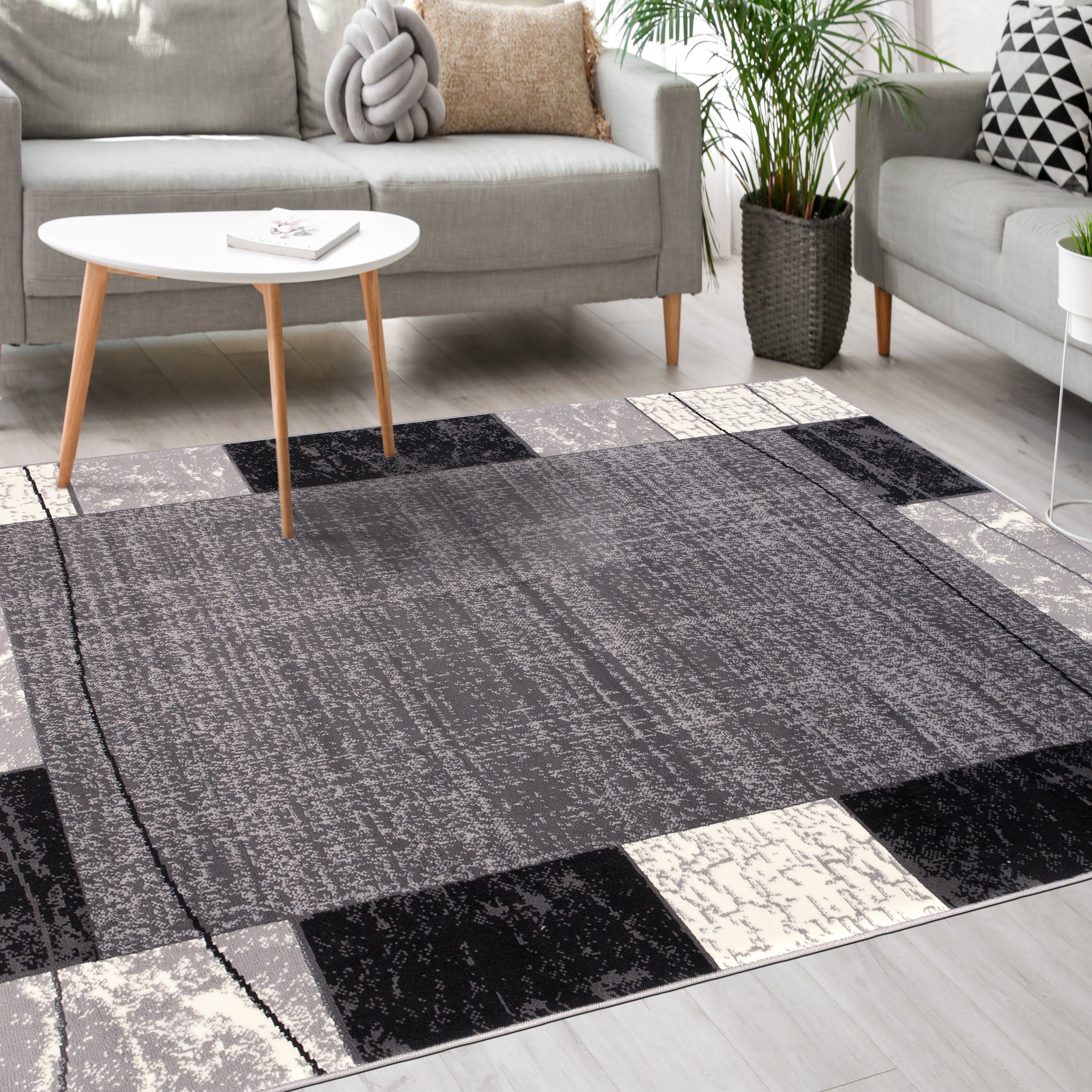 Mazovia Designteppich Modern Teppich Kurzflor Wohnzimmerteppich günstig online kaufen