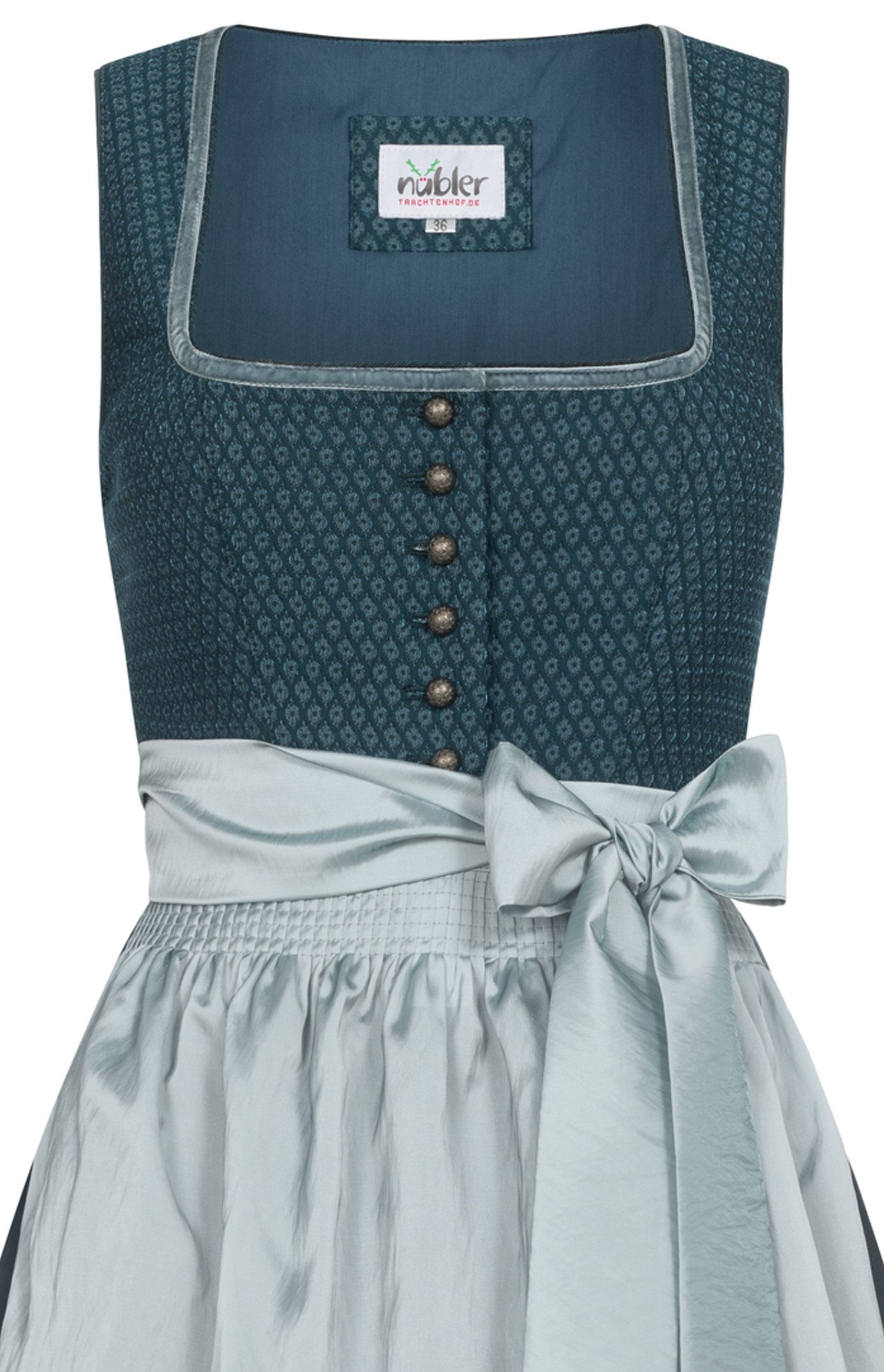 Nübler Dirndl Midi Dirndl Gudrun in Petrol von Nübler