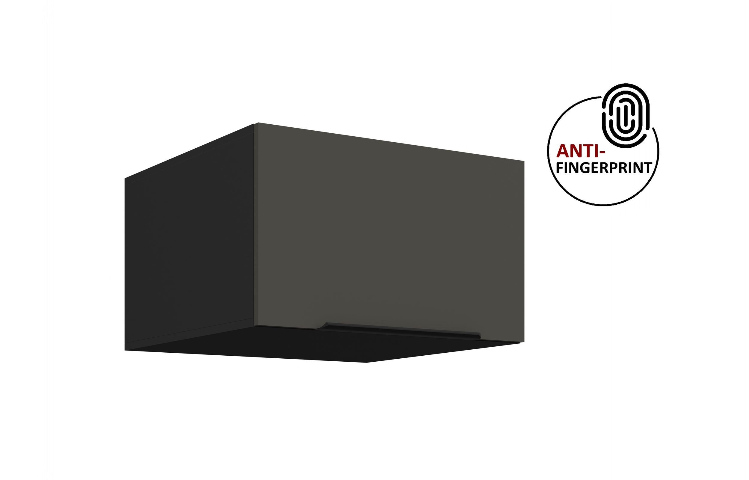 Küchen-Preisbombe Aufsatzschrank 60 cm Küche ARIA Graphite Küchenzeile Küchenblock Anti Fingerprint