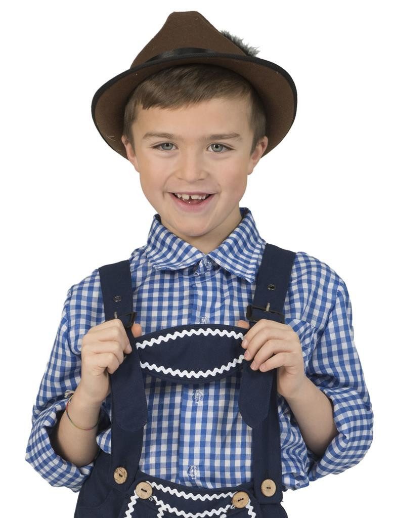 Funny Fashion Trachten-Kostüm Wiesn Trachtenhemd Jungen Oktoberfest Kinder Tracht Hemd Outfit