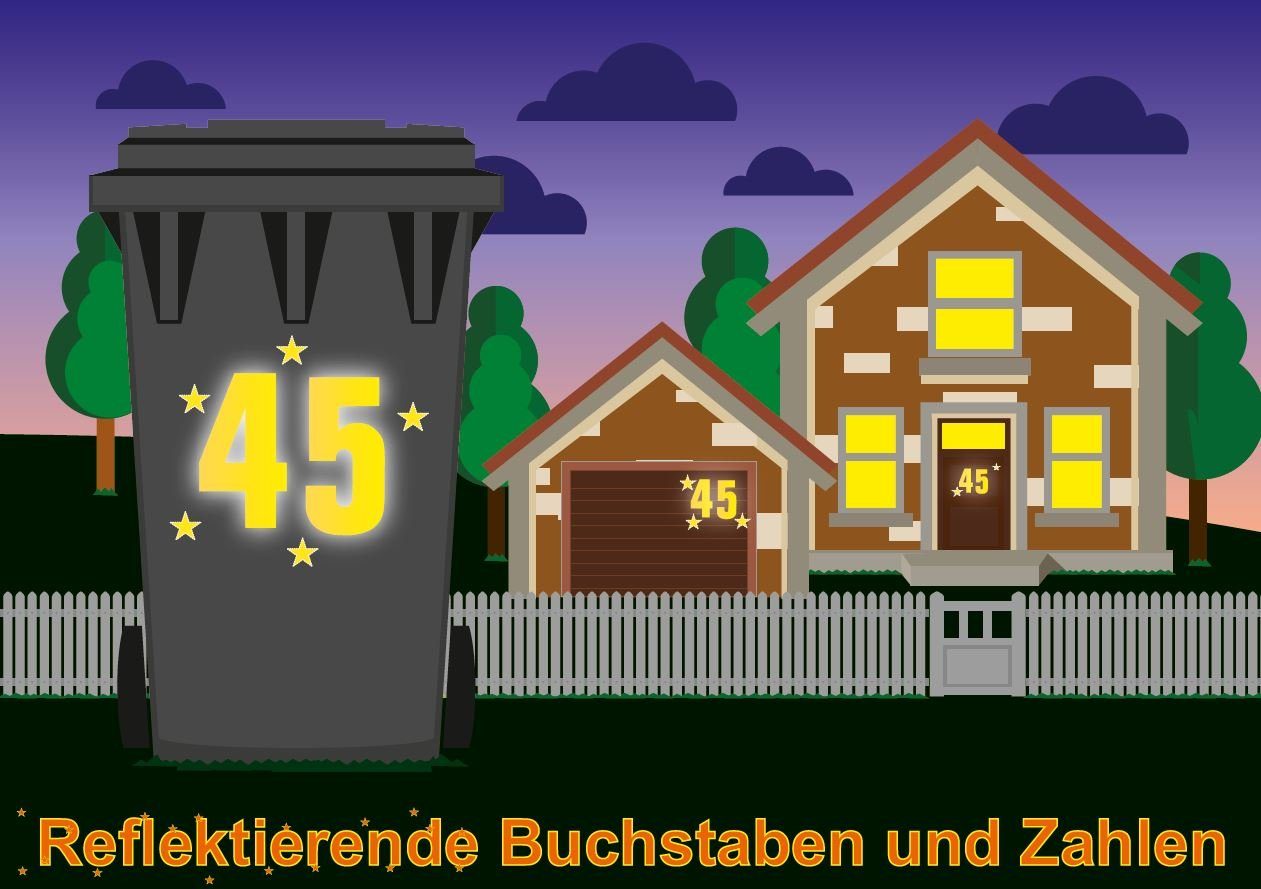 Aco Hausnummer Conacord Reflektierender Klebebuchstabe J gelb 80