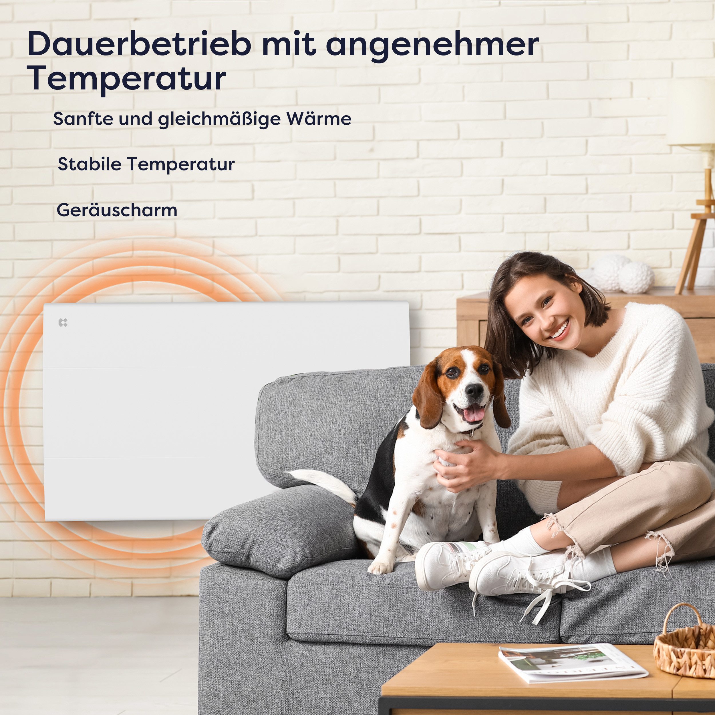 CIARRA Elektro-Heizkörper CBHT15E 1500 W Heizgerät, Intelligenter Keramik-heizkörper Heizung Thermostat mit PID 10–20 m²