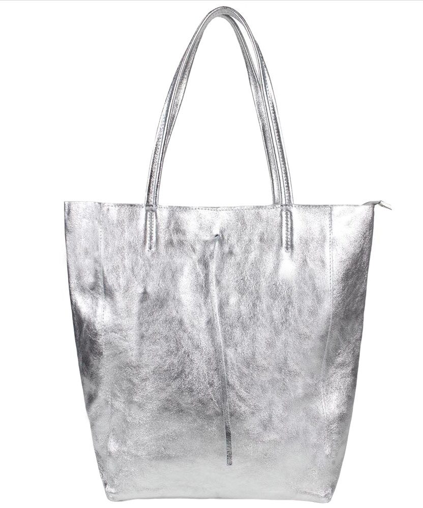 Sa-Lucca Schultertasche Damen echt Leder Shopper mit Reißverschluss in vielen Farben, echt Leder, Made in Italy