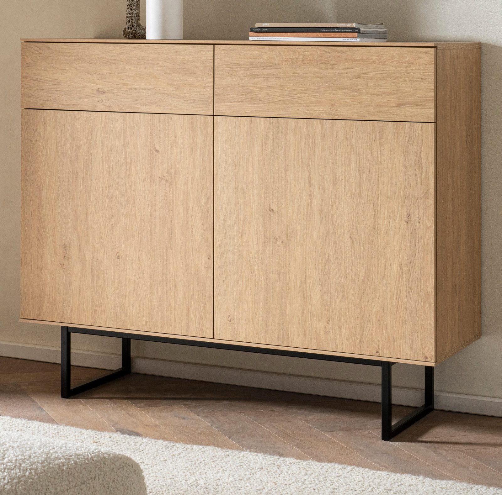 Furn.Design Sideboard Breda (Kommode in Eiche Dekor, 115 x 98 cm), mit Push günstig online kaufen
