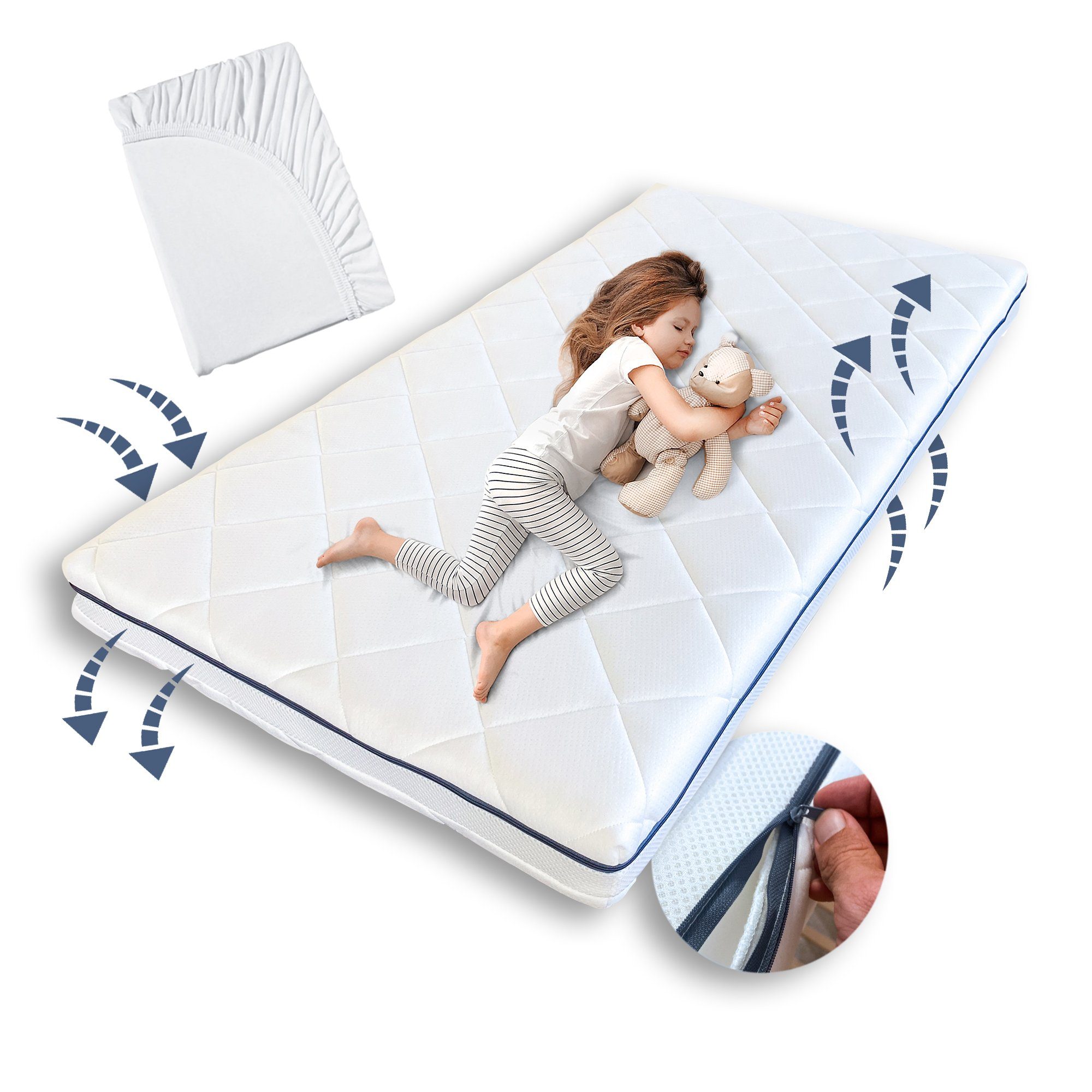 Kindermatratze AERO PLUS mit Ventilationsstreifen 60x120 günstig online kaufen