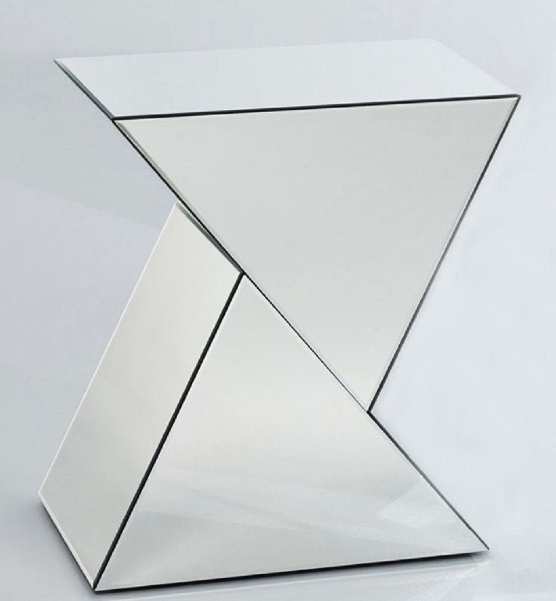 Casa Padrino Beistelltisch Designer Spiegelglas Beistelltisch 52 x 38 x H. 60 cm - Luxus Wohnzimmermöbel