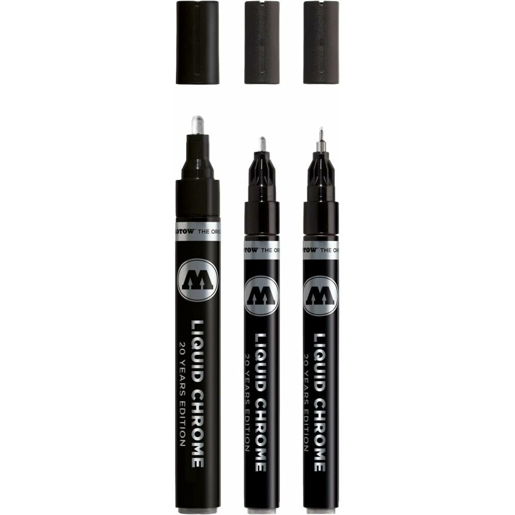 MOLOTOW Marker 3 LIQUID CHROME Acrylstifte chrom 1,0, 2,0, 4,0 mm