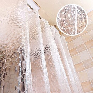 Bedee Duschvorhang Duschvorhänge Wasserdicht Badezimmer Duschvorhang Transparent Breite 180 cm (1-tlg., mit 12 Haken), Wasserdicht