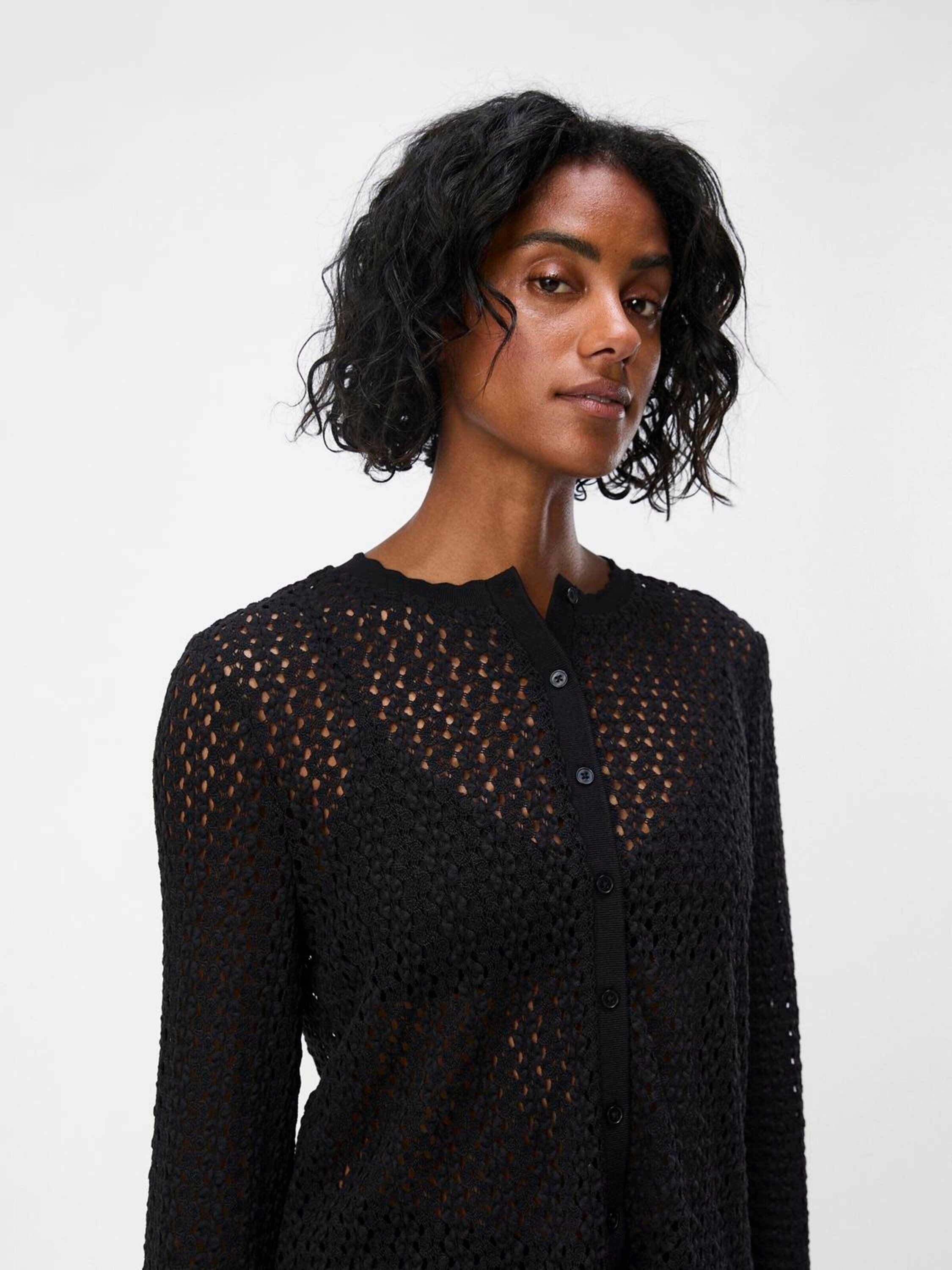 Object Strickjacke (1-tlg) Lochmuster