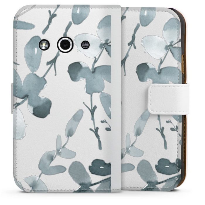 DeinDesign Handyhülle Eukalyptus Muster Blume Eukalyptus pattern ohne Hintergrund Samsung Galaxy Xcover 3 Hülle Handy Flip Case Wallet Cover