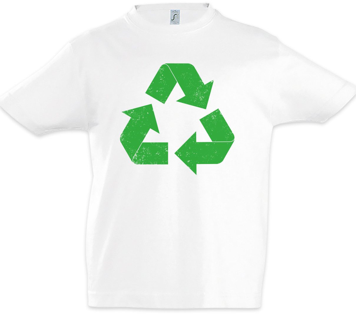 Print-Shirt The Big Black Vintage Recycle Logo II Kinder T-Shirt Geek Superhero