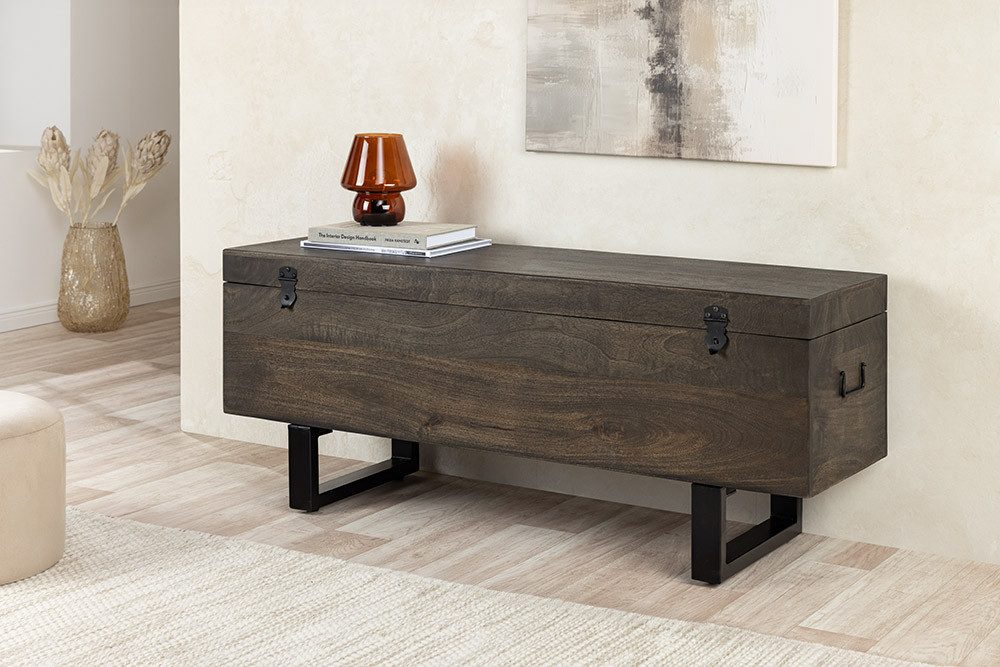 riess-ambiente Truhenbank FACTORY LOFT 115cm braun / schwarz · Sitzbank aus günstig online kaufen