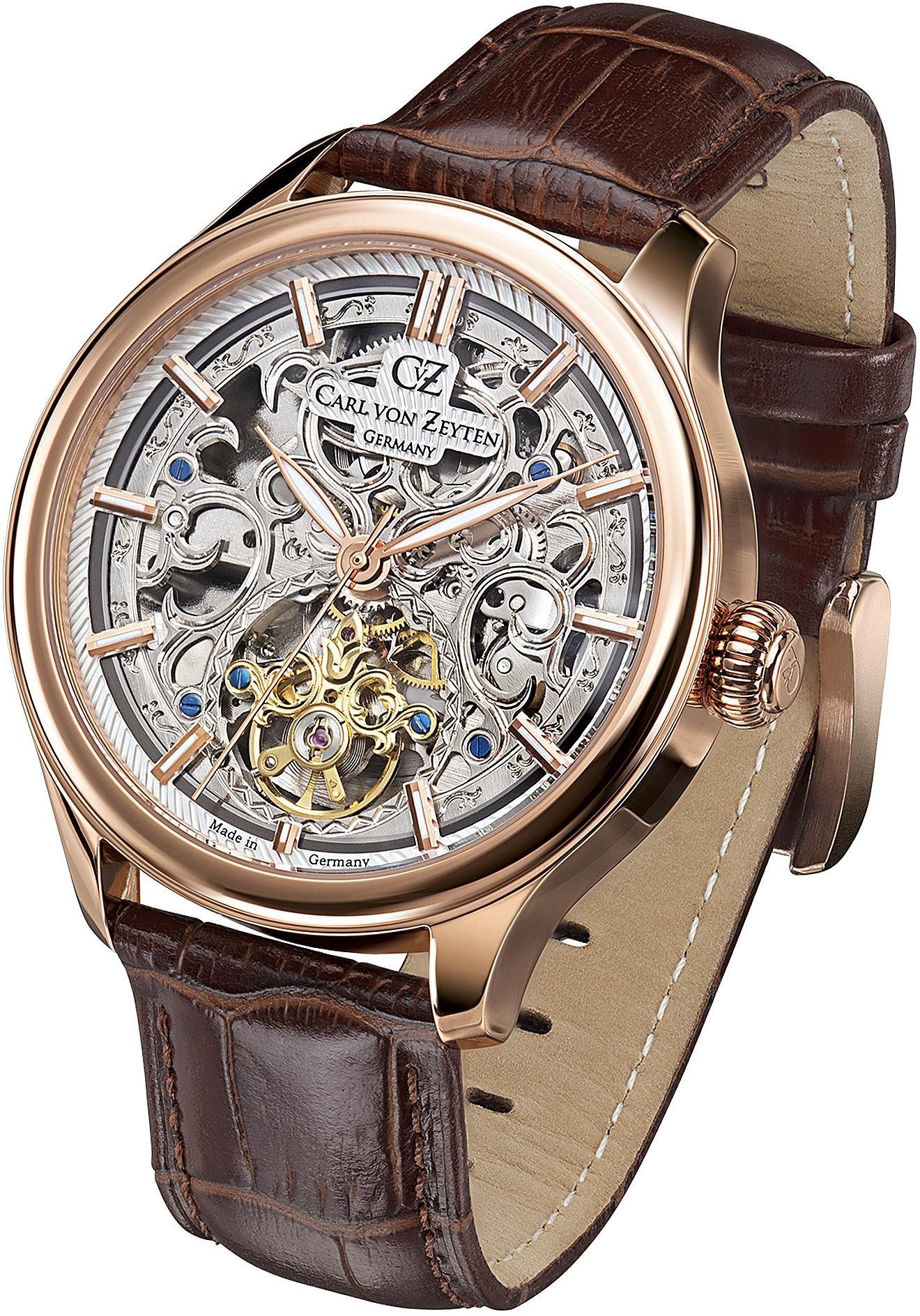 Carl von Zeyten Automatikuhr St. Georgen, CVZ0014RSLS, Armbanduhr, Herrenuhr, Saphirglas, Made in Germany, Mechanische Uhr