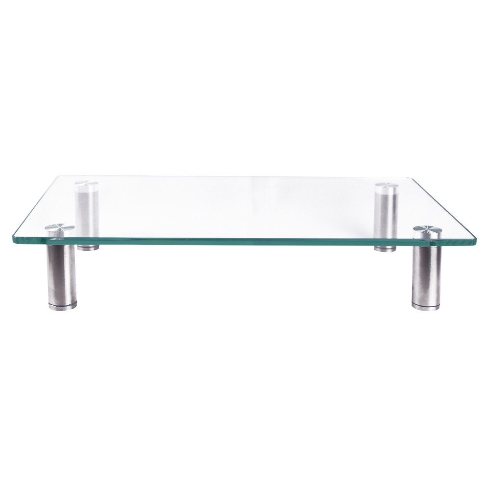Mucola Monitor-Halterung Monitorerhöhung Bildschirmerhöhung Tisch TV Aufsatz Glasaufsatz Glas, (bis 0 Zoll, Stück, Premium-Monitor Tisch, Sicherheitsglas)