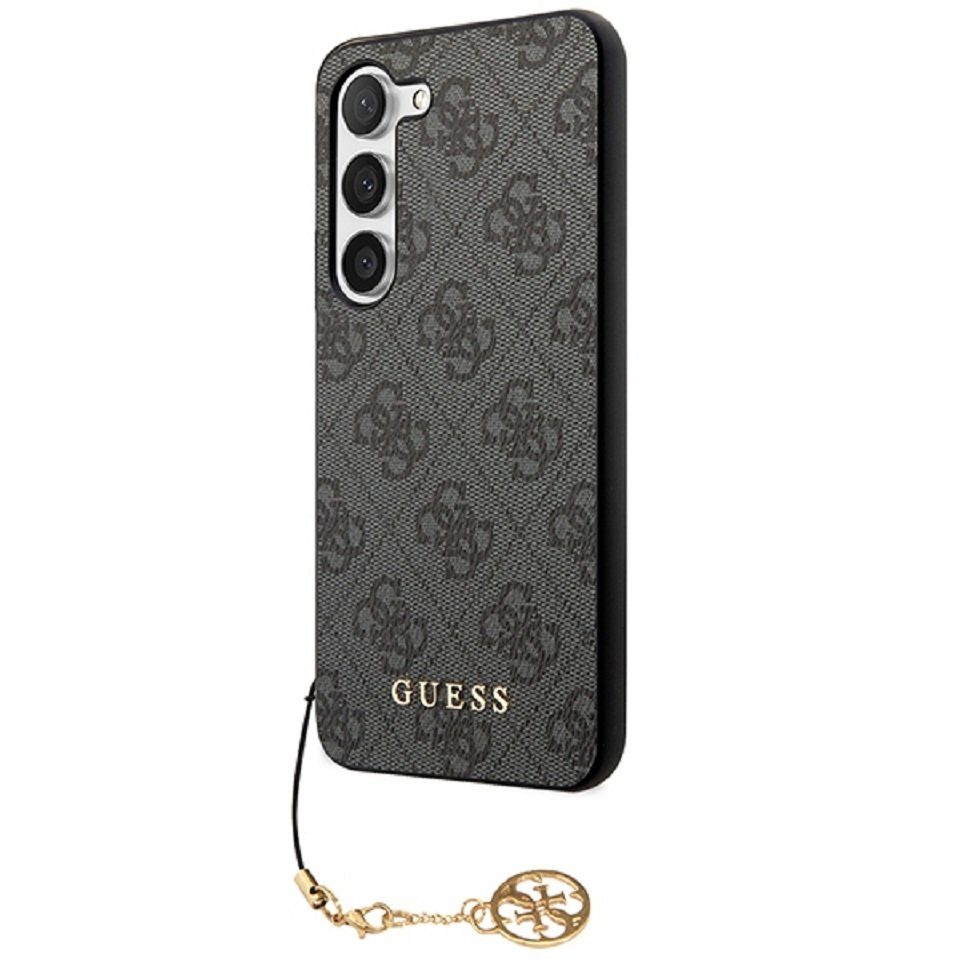 Guess Handyhülle Case Galaxy S24 Plus Kunstleder grau Kette goldfarben 6,7 Zoll, Kantenschutz – Bild 2 von 5