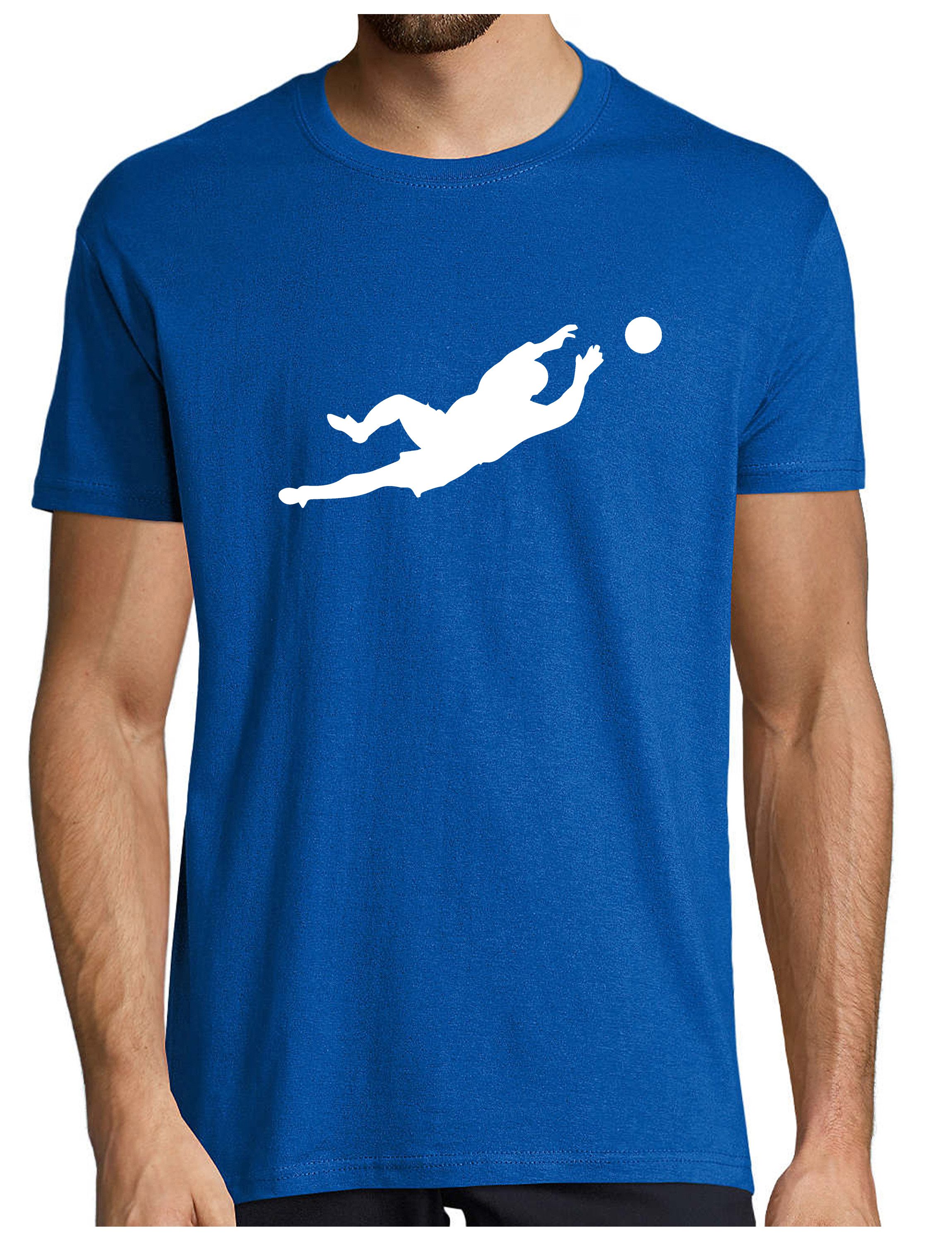 MyDesign24 T-Shirt Fussball print shirt Torwart Silhouette Regular Fit i464