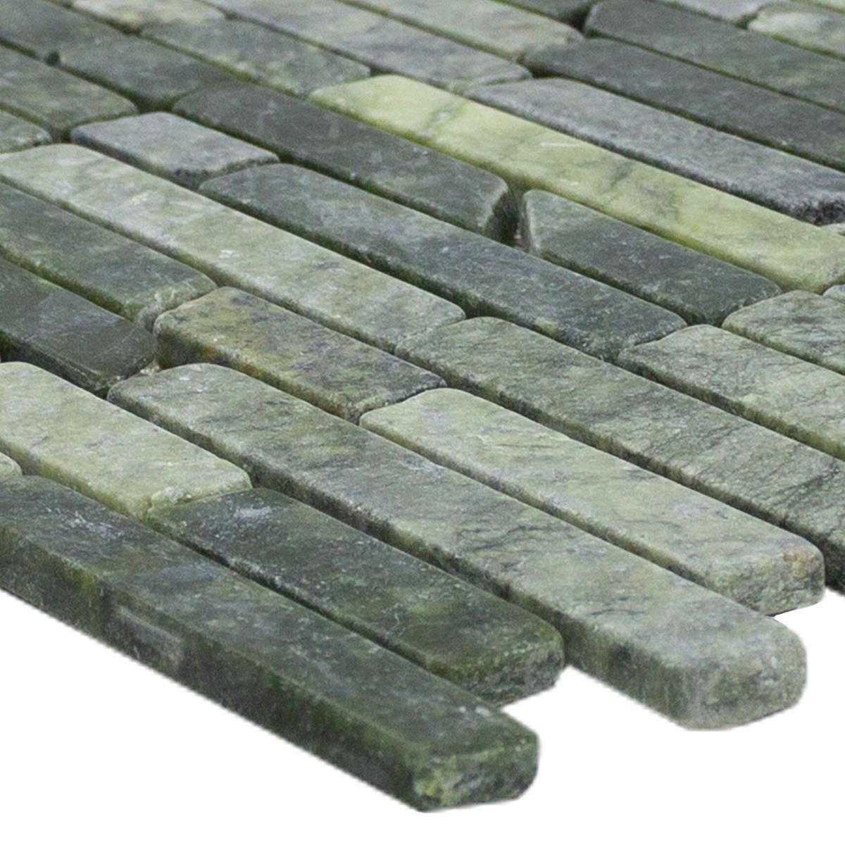 Mosafil Mosaikfliesen Marmor Naturstein Mosaikfliese Mali, Naturstein-Marmor 30.500x32.200, grün, Verlegefertig auf ein Netz geklebt - Frostsicher - Wasserfest
