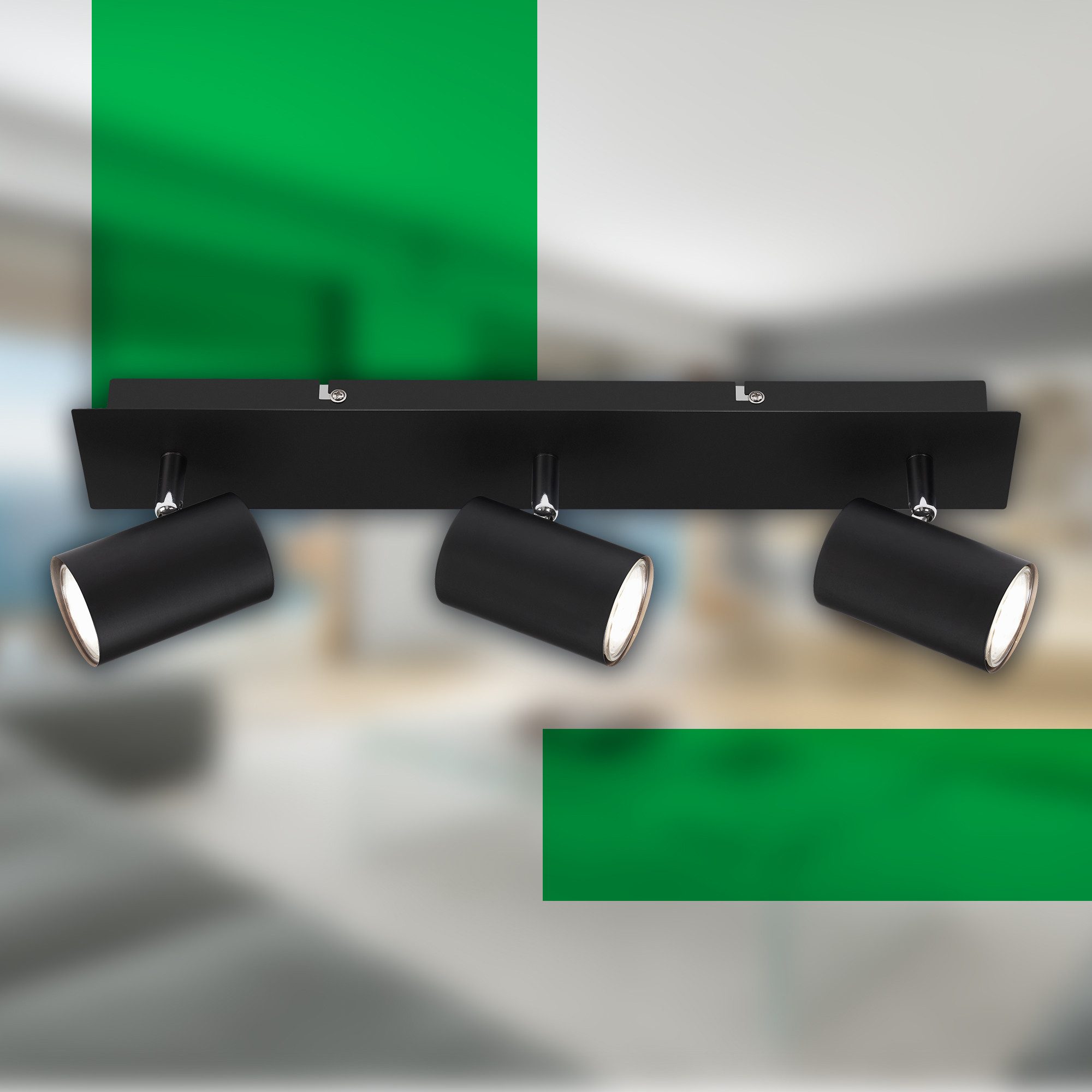 Briloner Leuchten Deckenspot LED Wandlampe Innen Wohnzimmer GU10, Energieeffizient inkl. Leuchtmittel, ohne Leuchtmittel, 2700K - Extra - Warmweiß, Wandlampe, 12x8x12,3cm, Schwarz, max.40W, GU10, Innen, Wohnzimmer