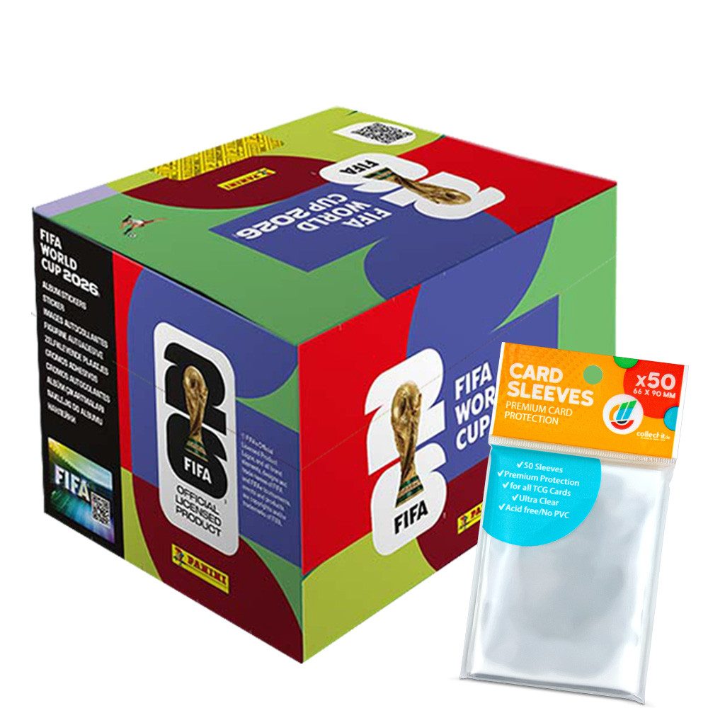 Panini Sammelkarte World Cup 2026 Sticker - 1 Display (100 Tüten)+ Hüllen