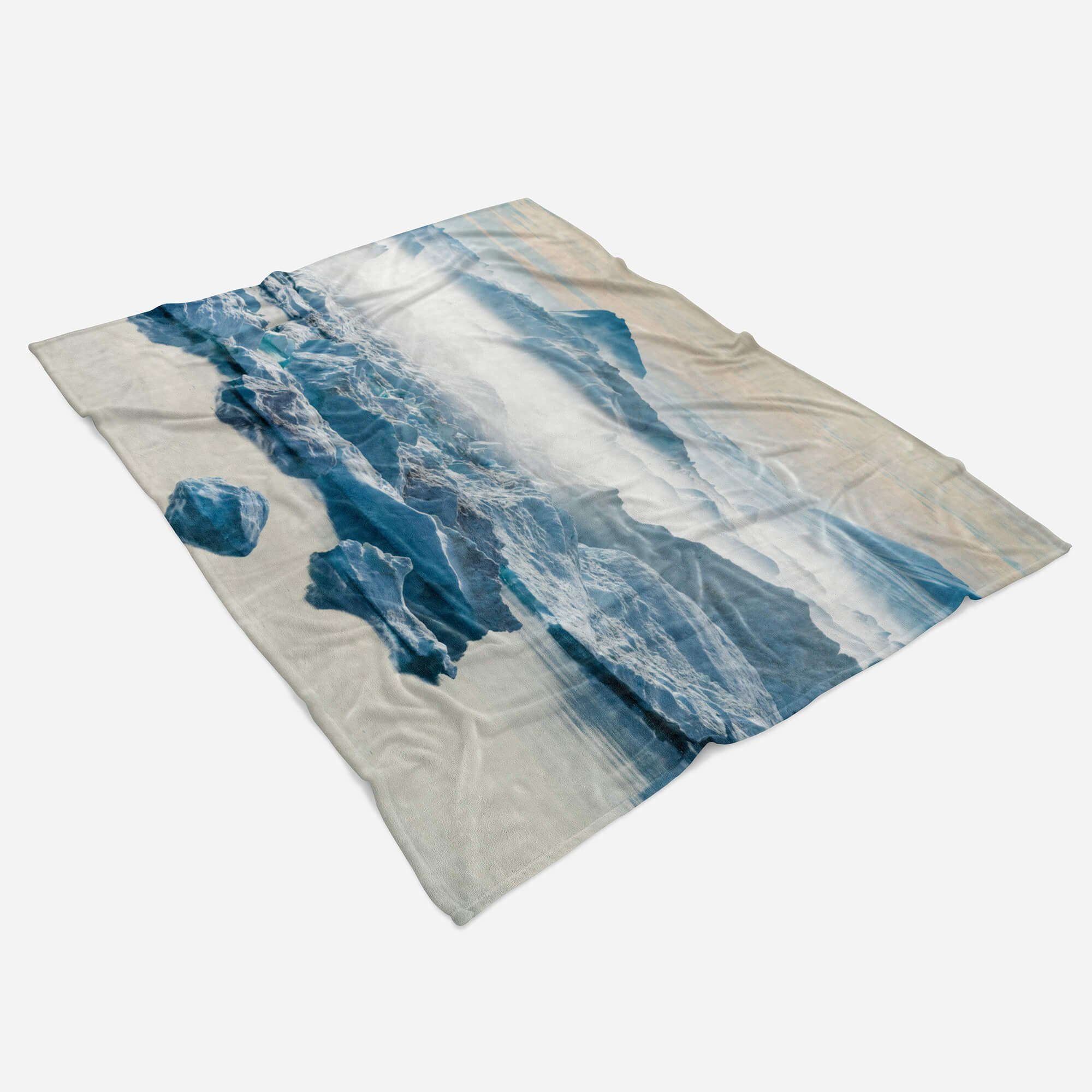 Handtuch Kälte Fotomotiv Saunatuch Kuscheldecke (1-St), Handtuch Sinus Baumwolle-Polyester-Mix Nebel, Eisberge Art mit Handtücher Strandhandtuch