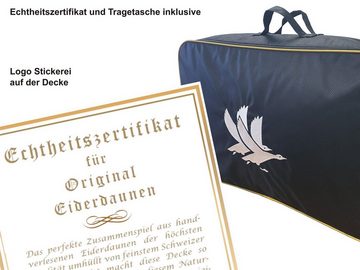 Daunenbettdecke, ORIGINAL EIDERDAUNEN Ganzjahresdecke (Wärmegrad 4), Königin der Nacht, Füllung: 100% isländische neue Eiderdaunen, für Allergiker geeignet