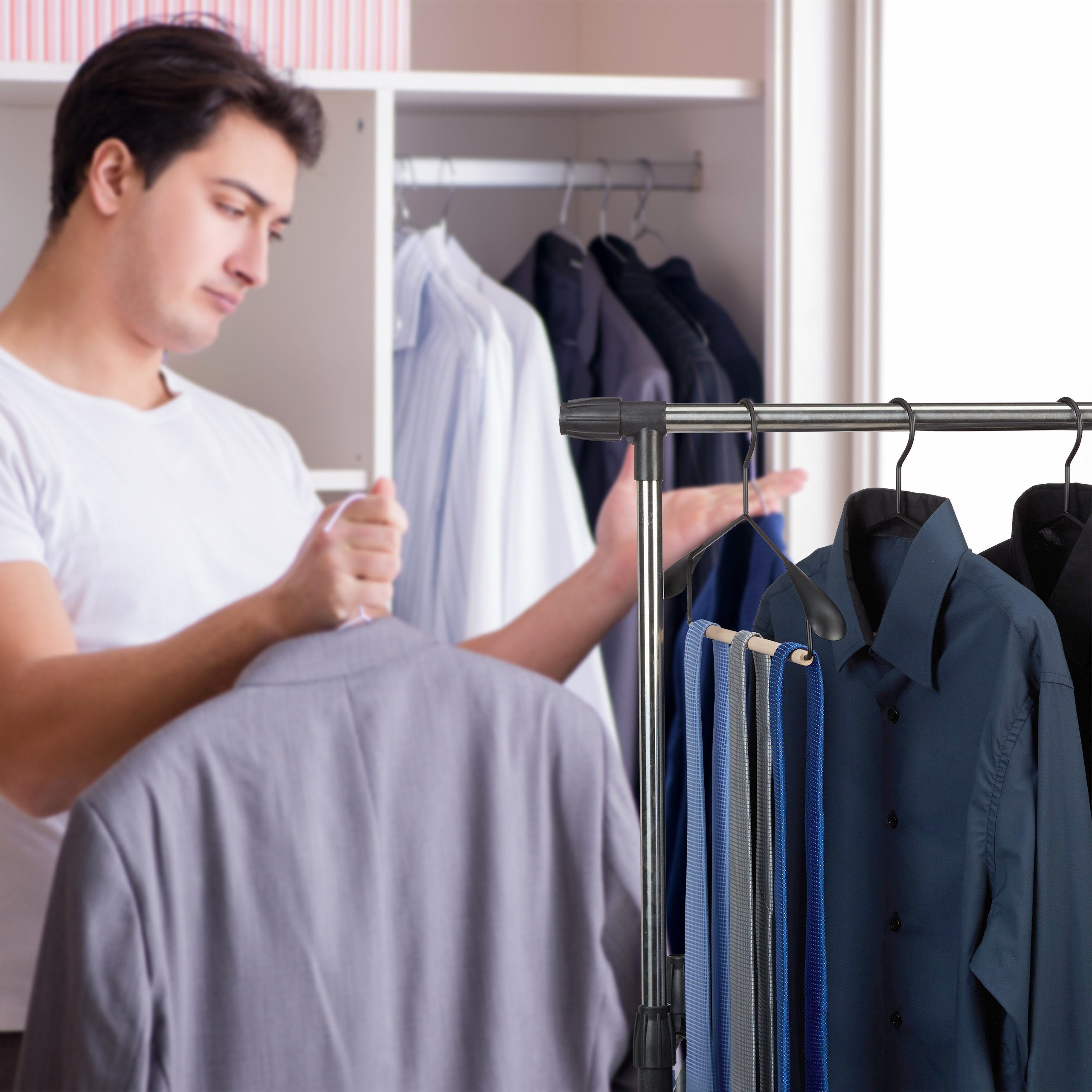 relaxdays Kleiderbügel Holz & Metall 12er günstig online kaufen