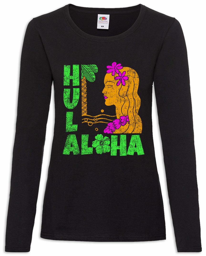 Langarmshirt Hula Girl Damen Langarmshirt Aloha Island Tiki Bar Strand Sailor Beach
