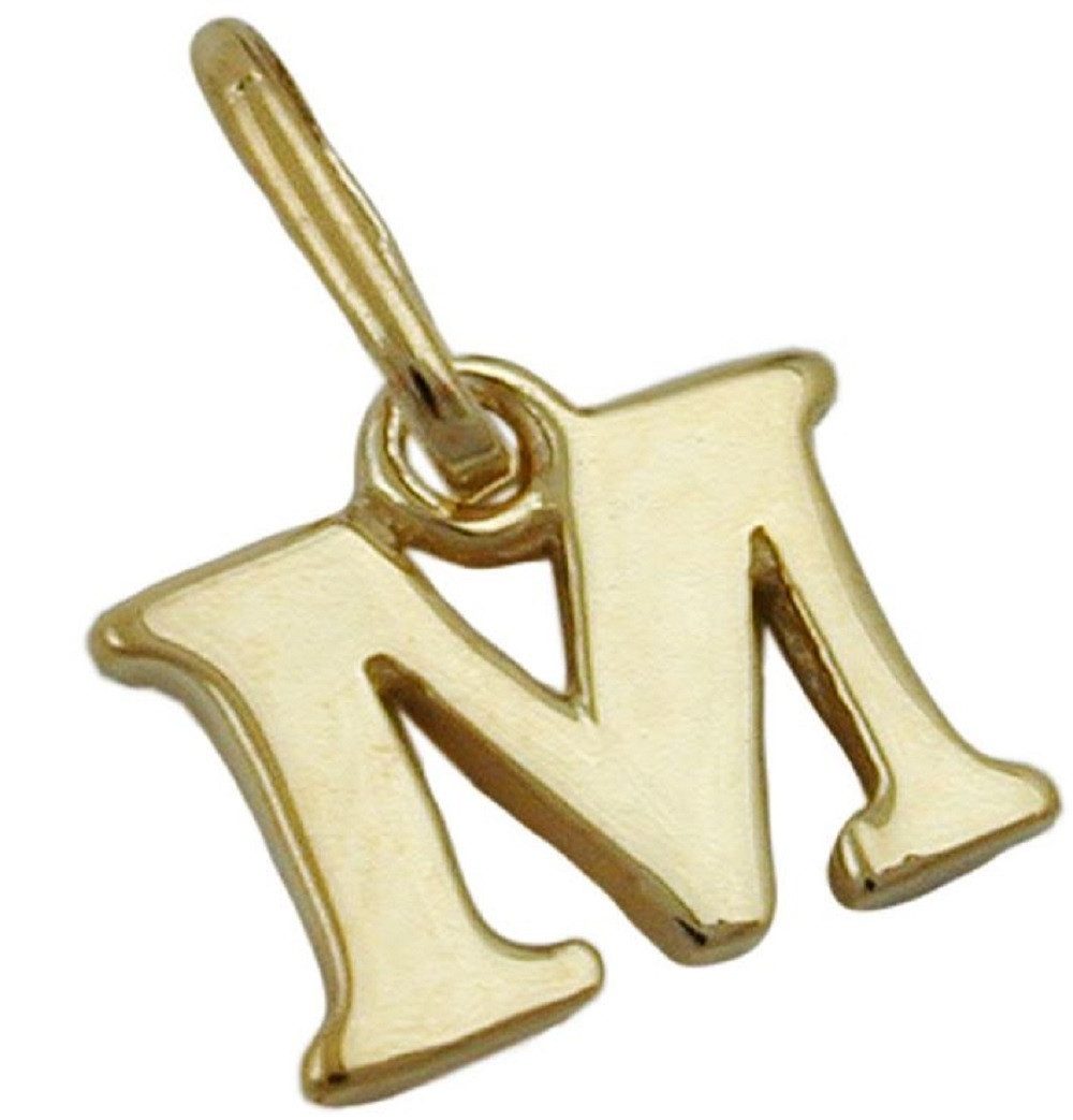Buchstabenanhänger Anhänger Buchstabe M aus 375 Gold 7 x 8 mm