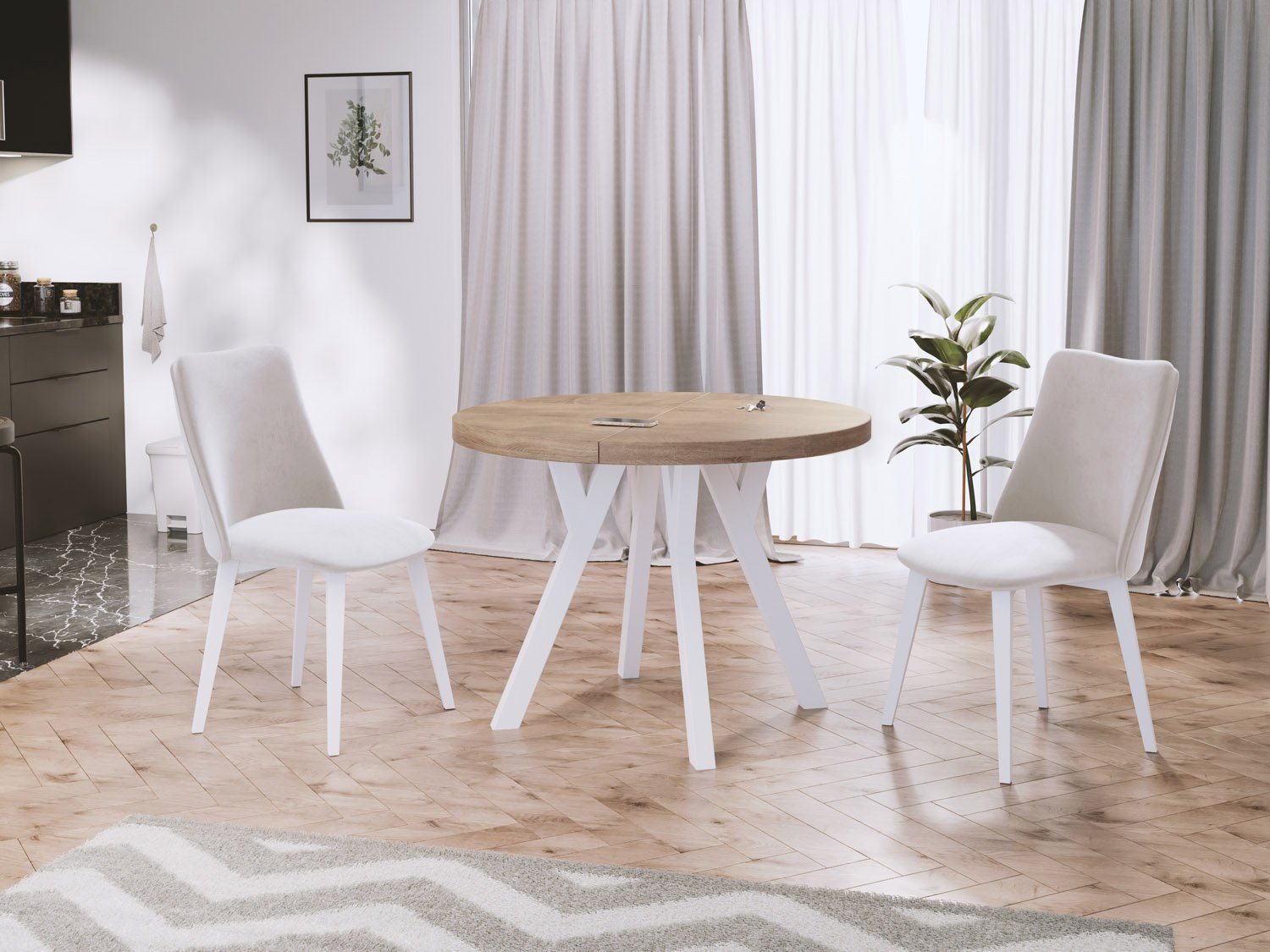 WFL GROUP Esstisch Twixy, Runde Loft günstig online kaufen