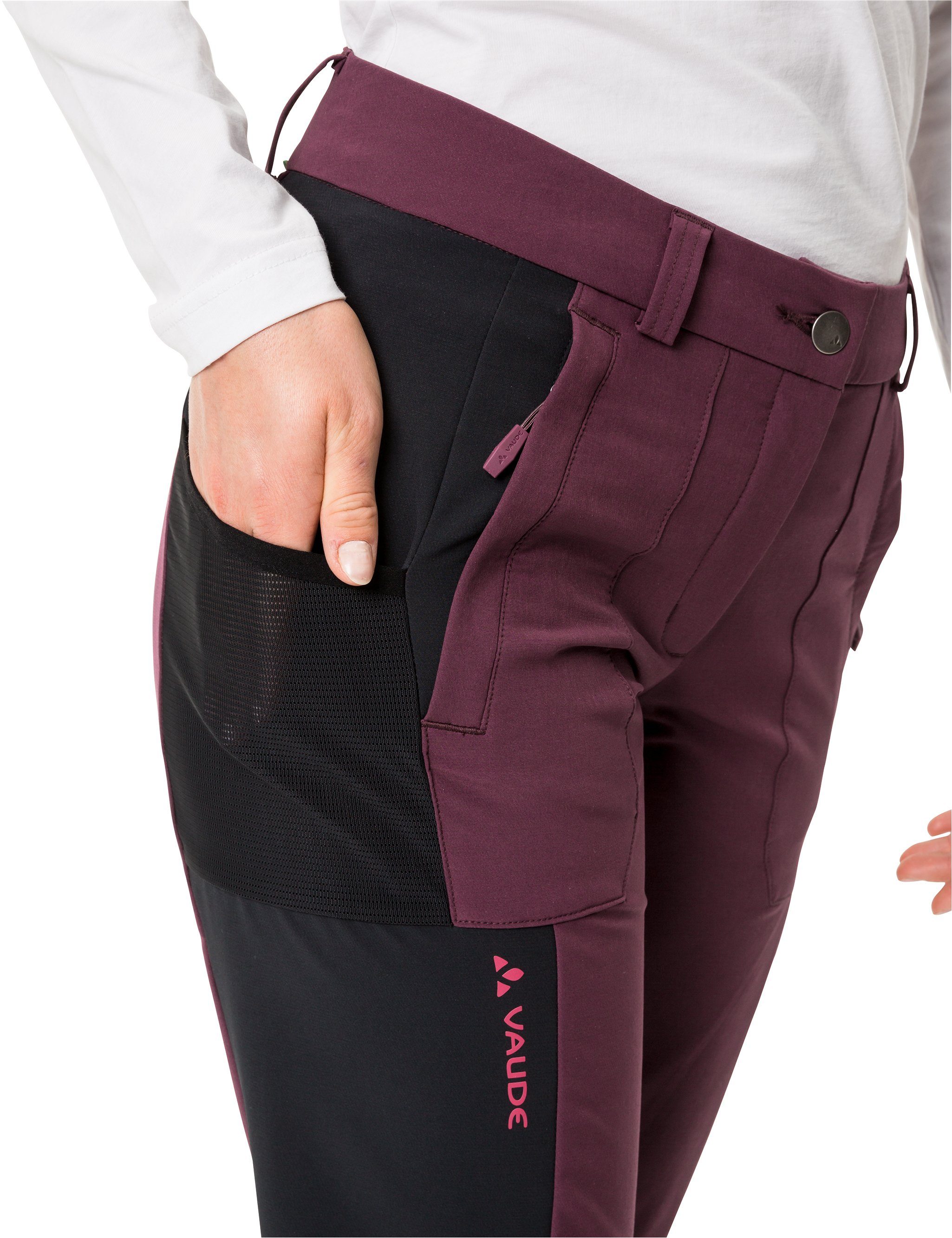 VAUDE Funktionshose Women's Elope Grüner cassis Knopf Fit (1-tlg) Slim Pants