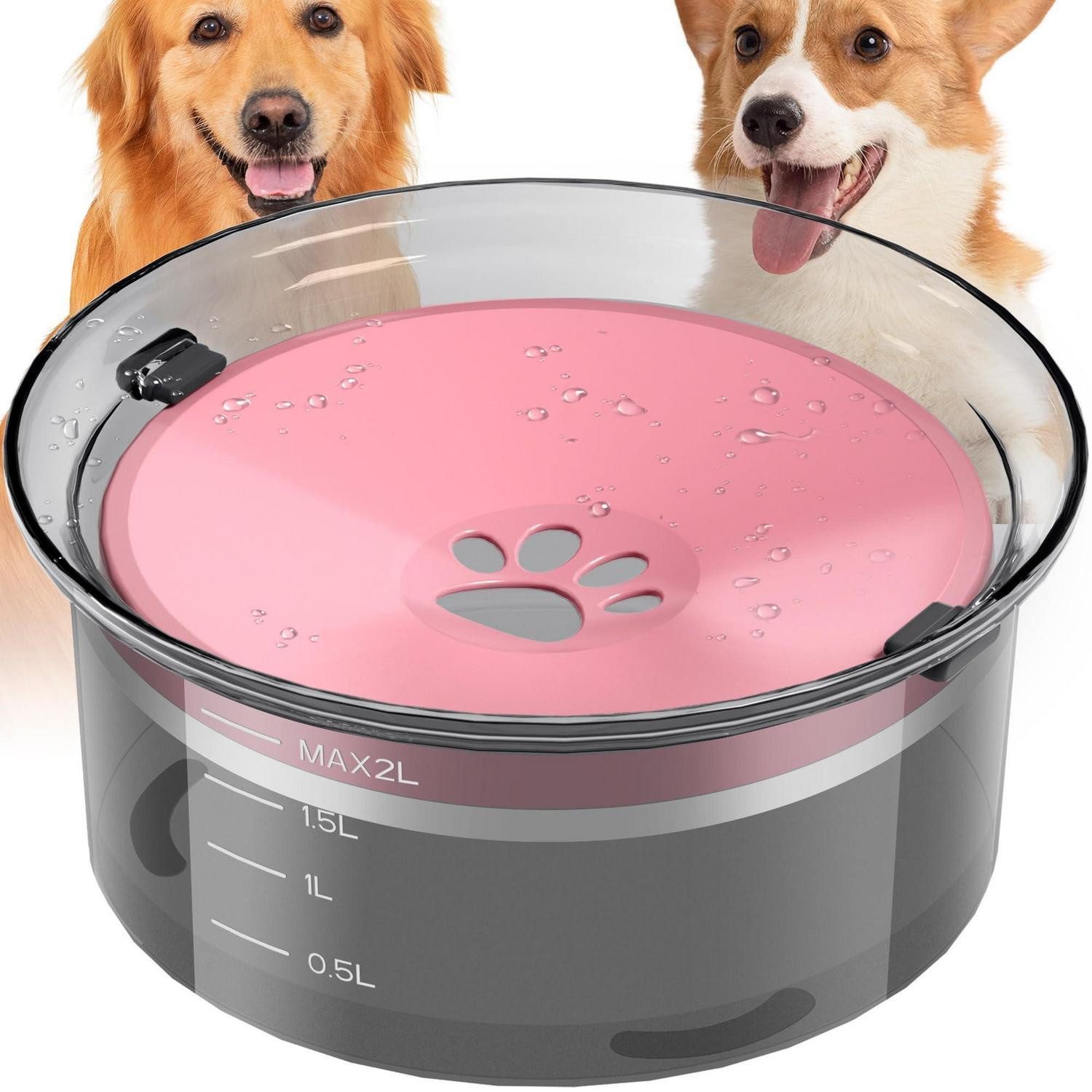 LuxusKollektion Reisenapf Hundenapf 2L schwimmend spritzwasserfest rosa