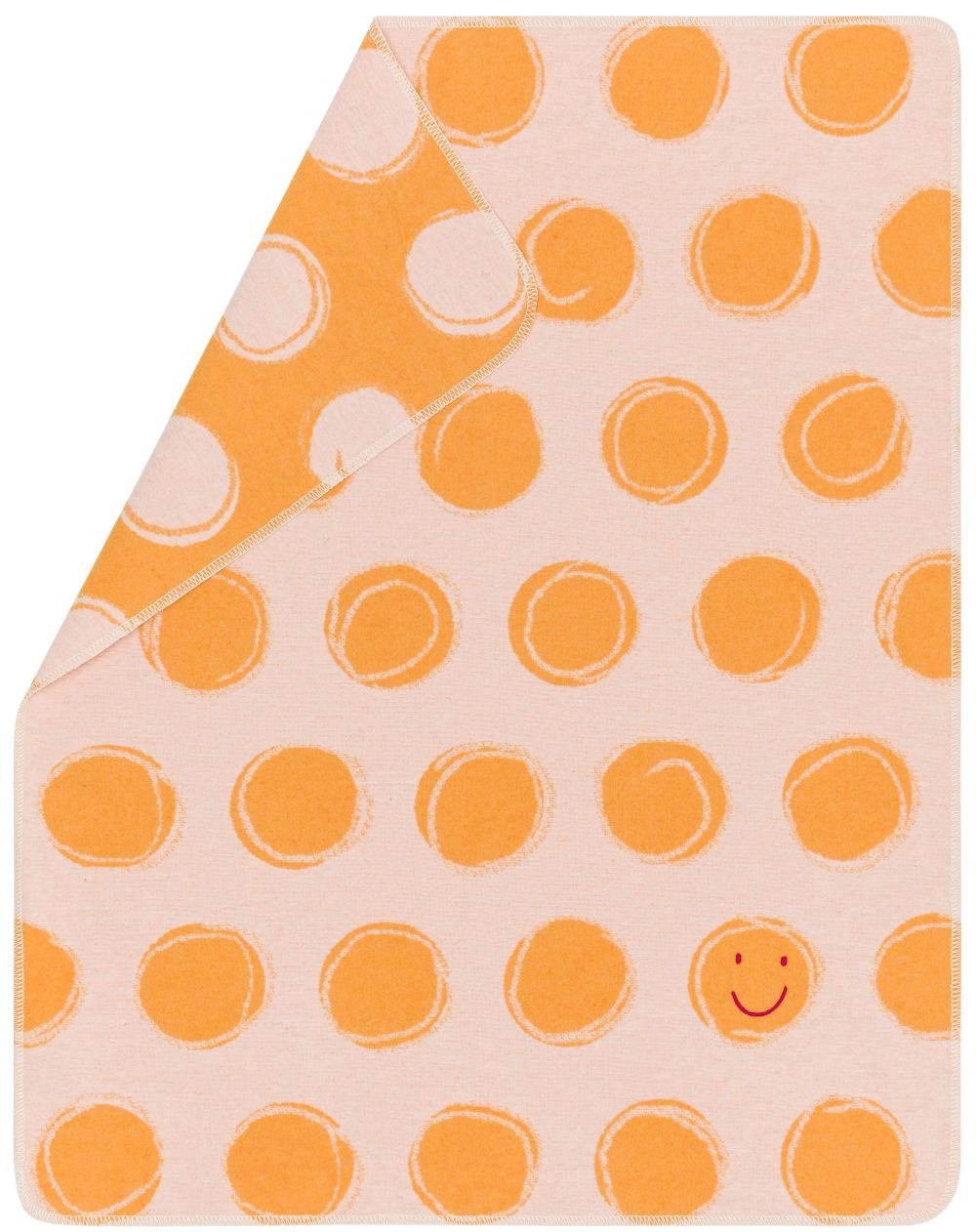 Babydecke Juwel mit Stick 'Happy Faces' 70 x 90 cm, DAVID FUSSENEGGER