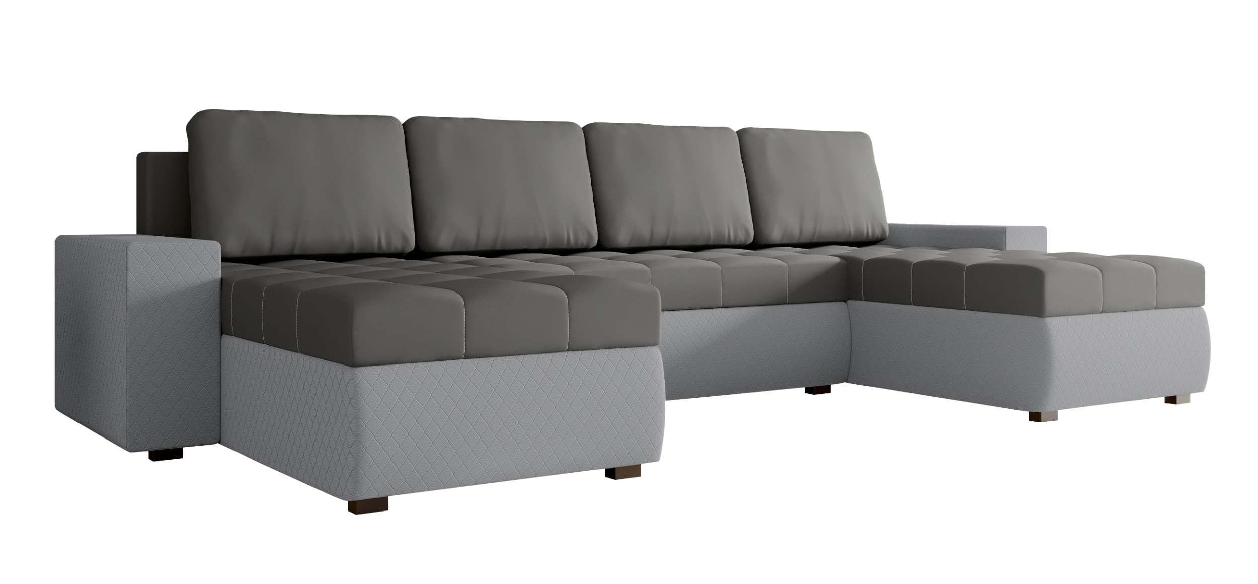 Modern Eckcouch, Sitzkomfort, Stylefy mit Bettkasten, Bettfunktion, Wohnlandschaft Amelia, Design Sofa, U-Form, mit