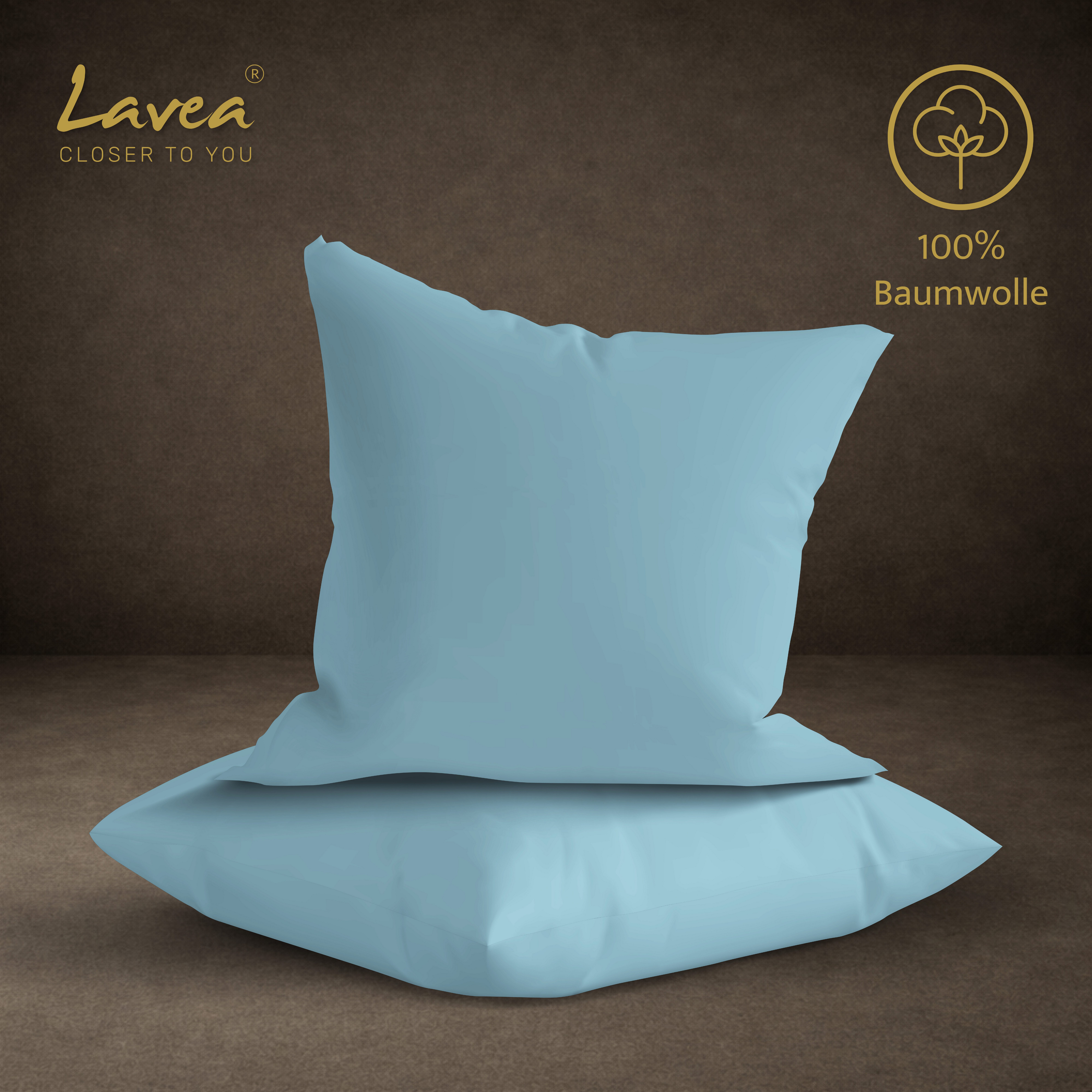 Lavea Kissenbezug 2er Set 100% Baumwolle flauschig, Jasmin, Kissenhülle, Kissenbezüge, (2 Stück), pflegeleicht, langlebige Qualität, mit Reißverschluss – Bild 5 von 5