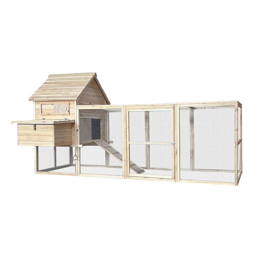 HOME DELUXE Hühnerstall TANO Hühnerhaus, Hühnergehege, Kleintierstall, Integrierter Auslauf, Herausziehbare Kotwanne, Nistkasten – Bild 4 von 5