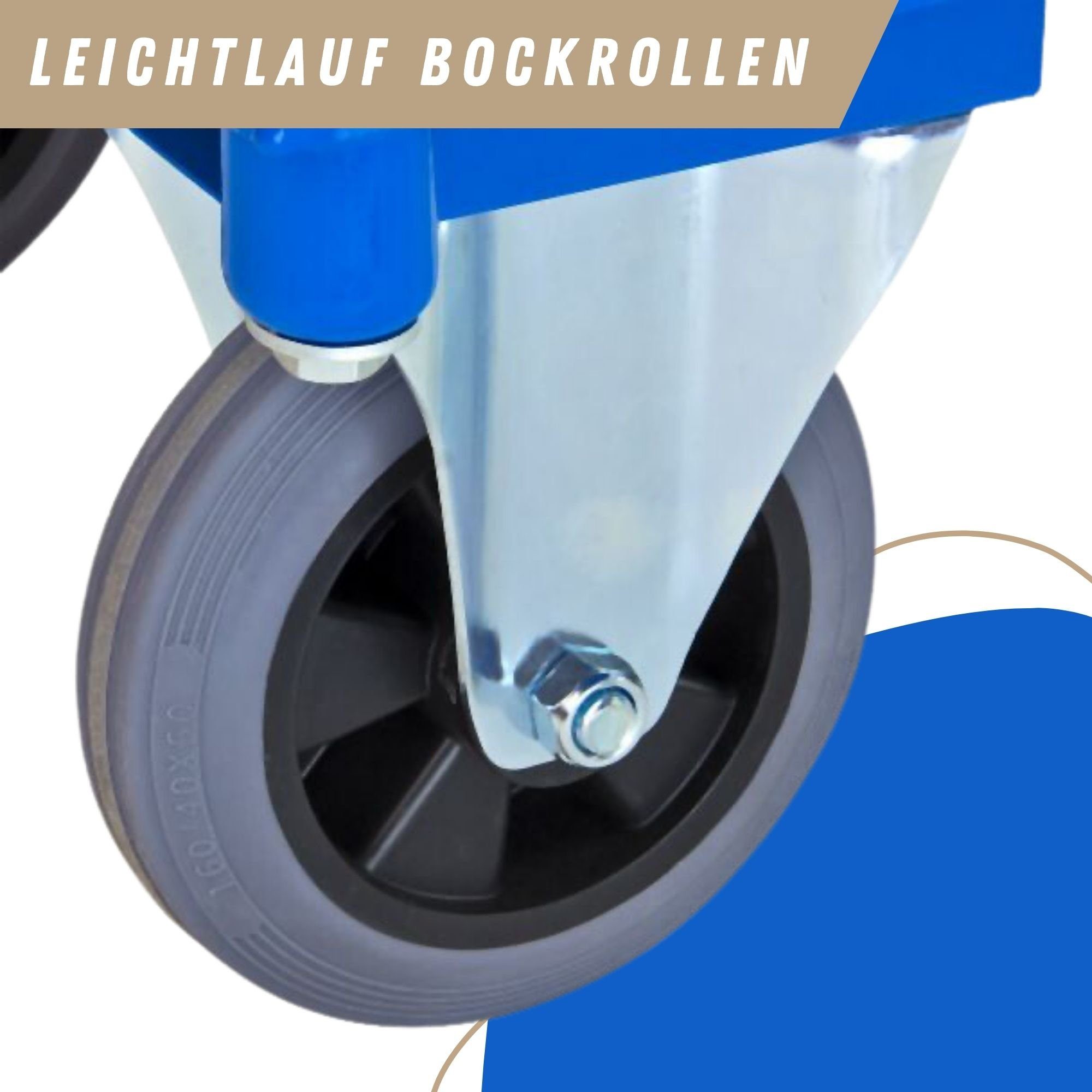 PROREGAL® Handwagen Transportwagen mit 4 Wänden, HxBxL 94x50x100cm, Traglast 500kg, Blau