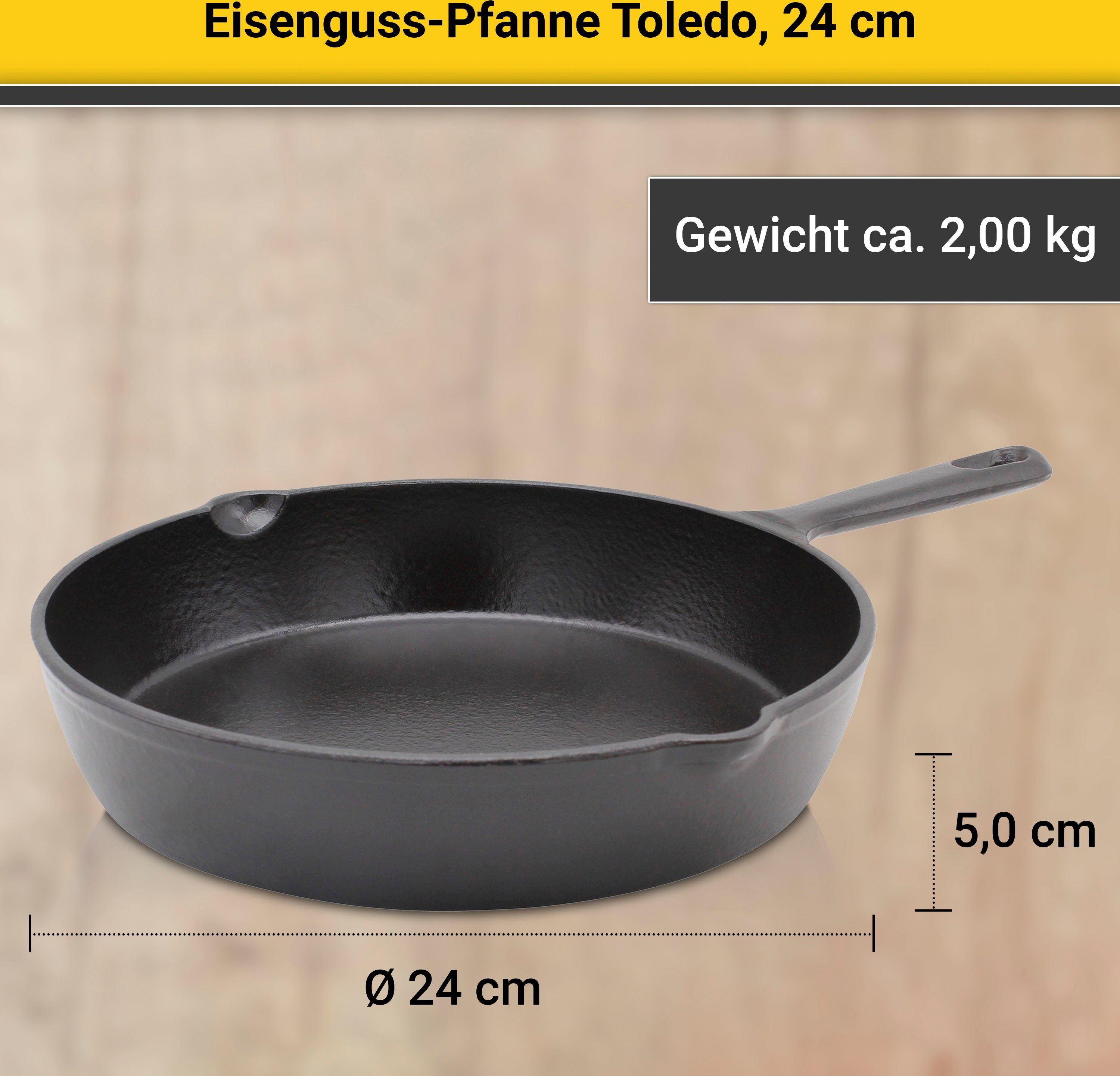 Krüger Bratpfanne Einsenguss Pfanne TOLEDO, Gusseisen (1-tlg), für Induktions-Kochfelder geeignet – Bild 2 von 5