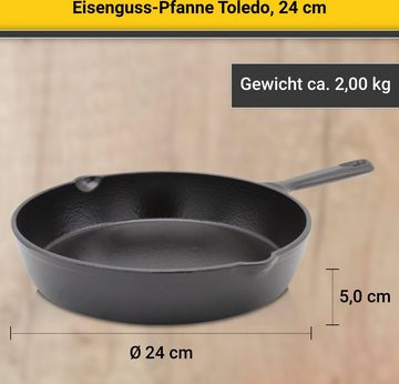 Krüger Bratpfanne Einsenguss Pfanne TOLEDO, Gusseisen (1-tlg), für Induktions-Kochfelder geeignet
