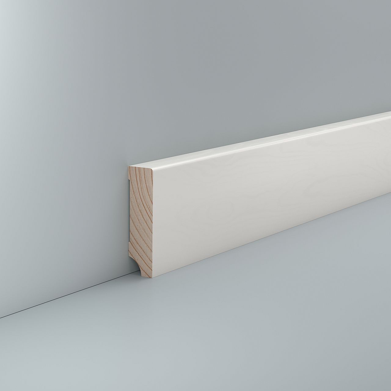 Südbrock Sockelleiste Sockelleiste weiß Holz 16 x 60 mm Kiefer lackiert RAL 9010 Fußleiste, L: 240 cm, H: 6 cm, 1-St.