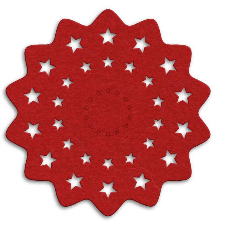 Wall-Art Tischdecke Rote Weihnachtsbaumdecke Sterne (1-tlg)