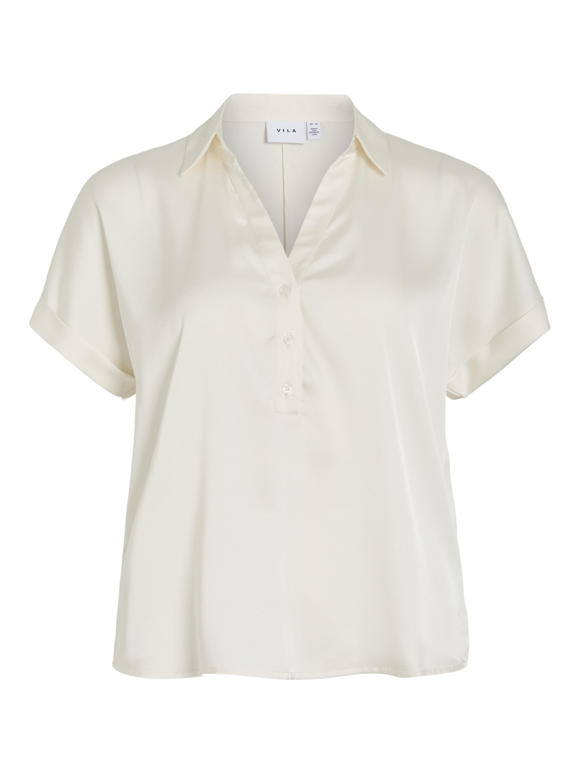 Vila Kurzarmbluse VIENNA RAVENNA S/S TOP - NOOS