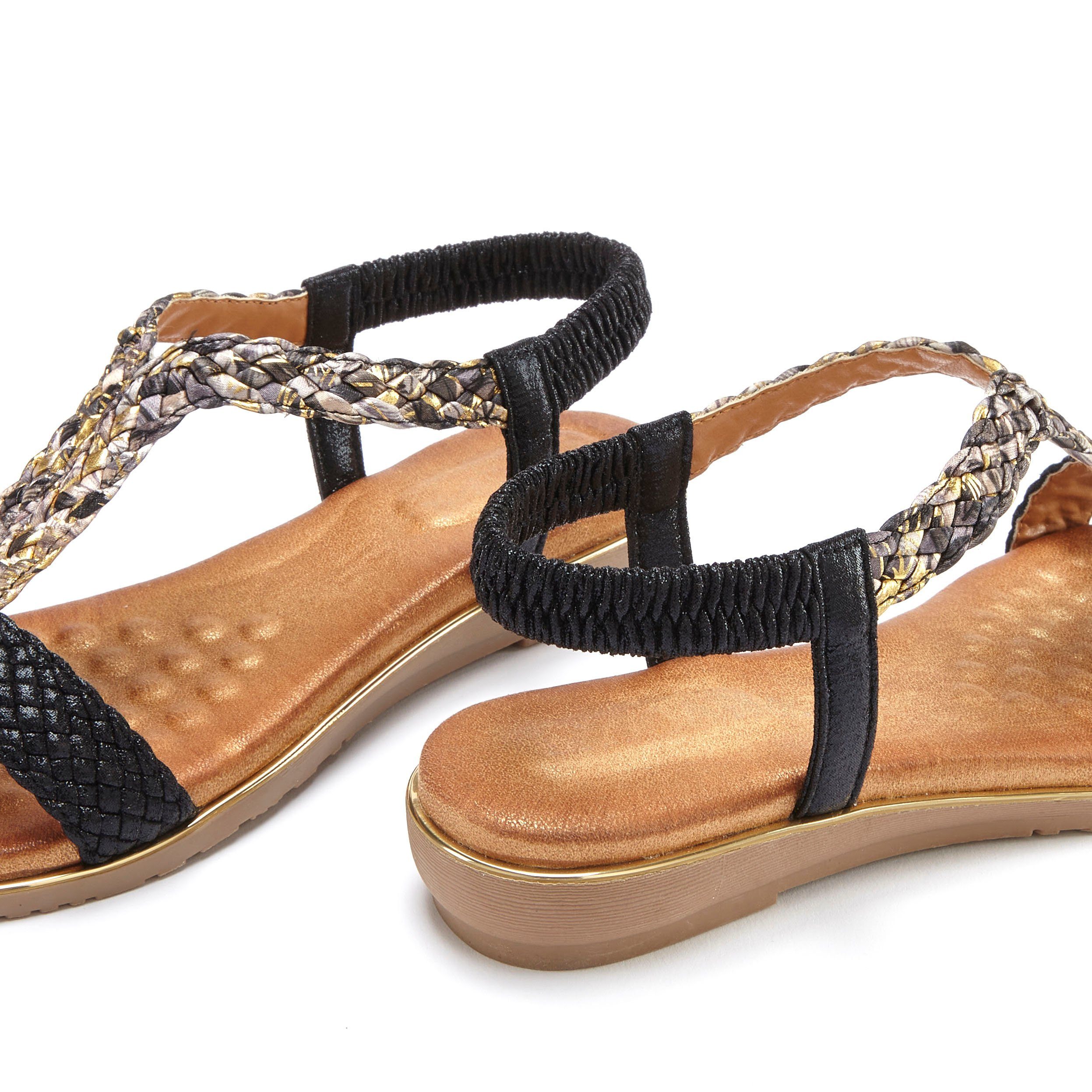 Vivance Sommerschuh Sandale Sandalette, Sommerschuh mit geflochtenen Riemchen und weichem Fußbett