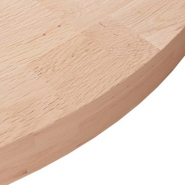 furnicato Tischplatte Runde Ø70x4 cm Unbehandeltes Massivholz Eiche (1 St)