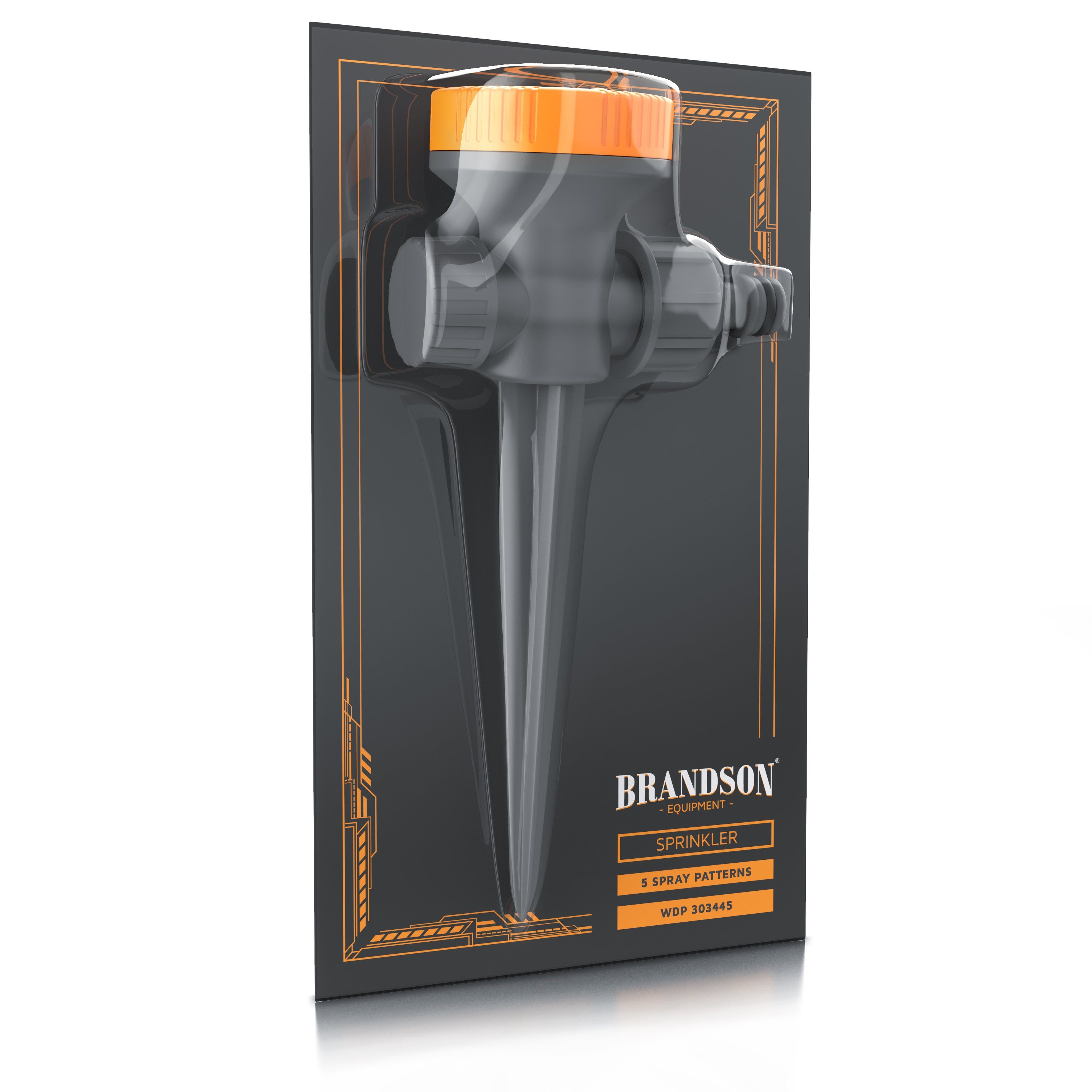 Brandson Versenkregner, 21 cm lang, (1-St), 5 Fach Rasensprenger, Rasensprinkler, Flächenregner, Garten Sprinkler