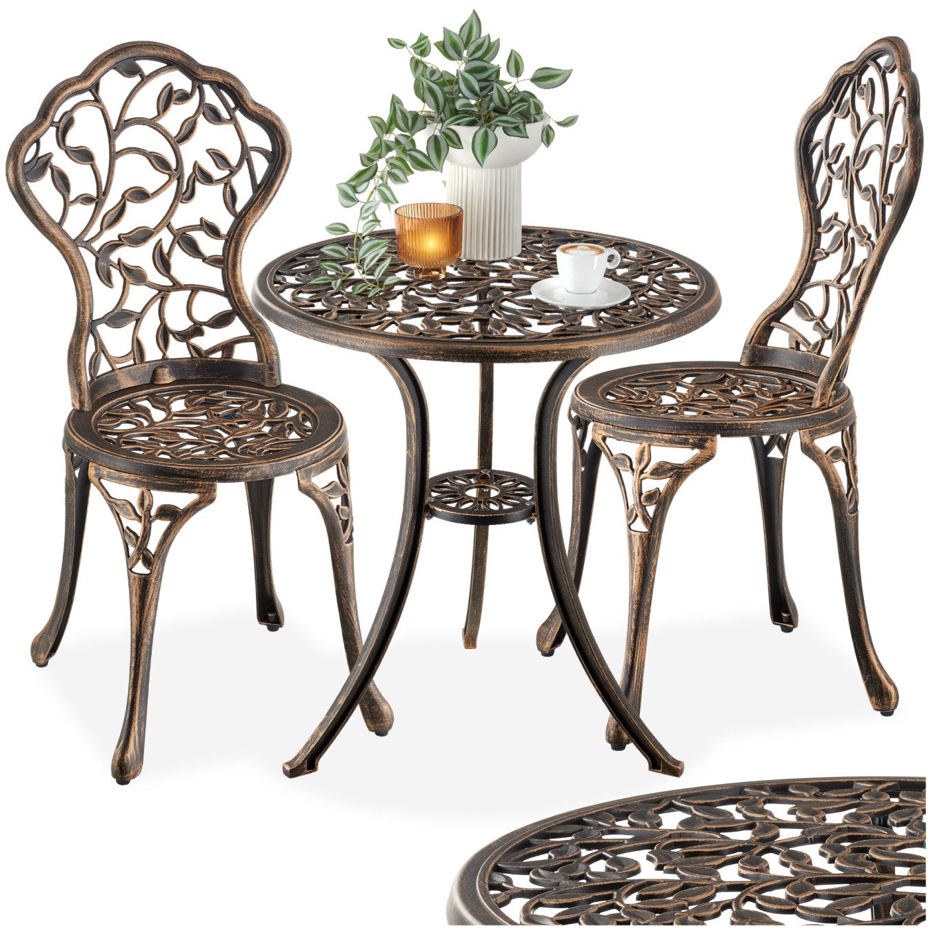 tectake Essgruppe Bistrotisch-Set, (Set., 3-tlg), Absolute günstig online kaufen