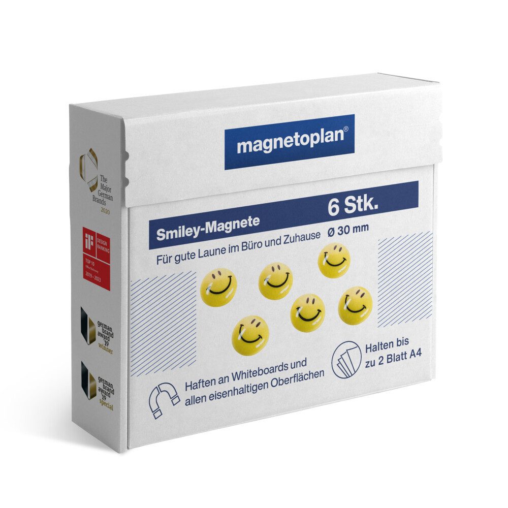 Anzeigetafel Smiley Magnete mittel 30mm 6St.