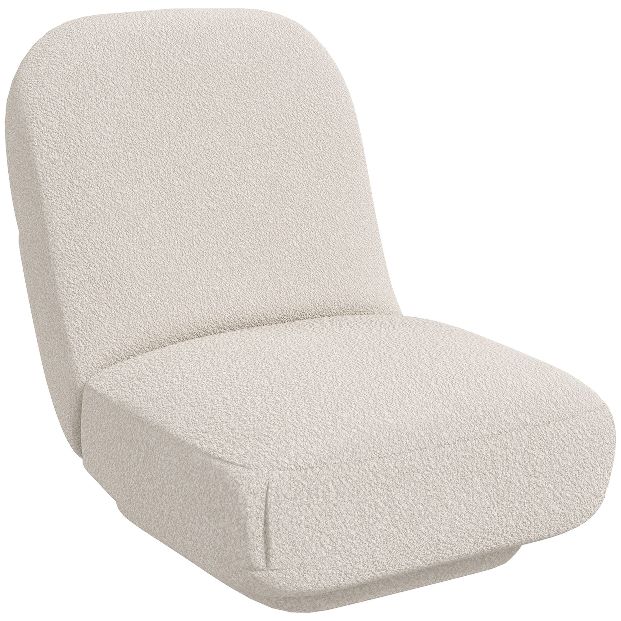 HOMCOM Sitzkissen Bodensessel, Bodenstuhl, Bodensofa mit Samtoptik, Bodensessel, Lazy Sofa, Creme, 56 x 76,5 x 66 cm