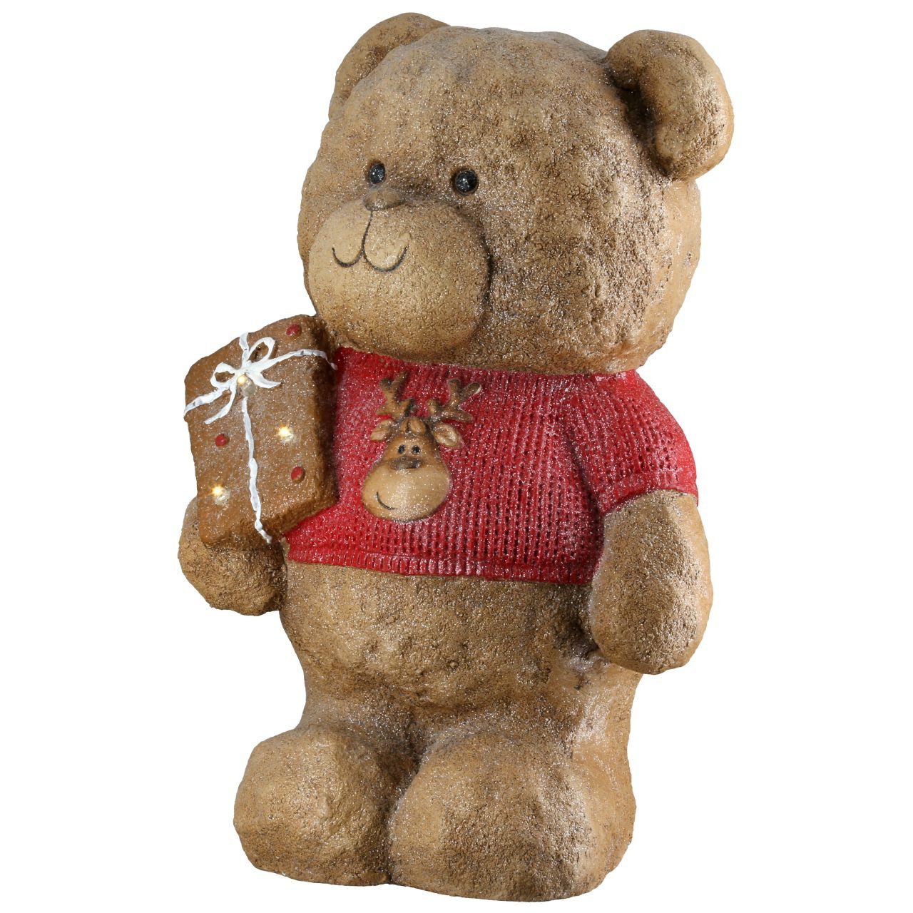 GILDE LED Schreibtischlampe LED Bär „Benno“ von Gilde – Weihnachtsfigur mit Elch 35,5 cm