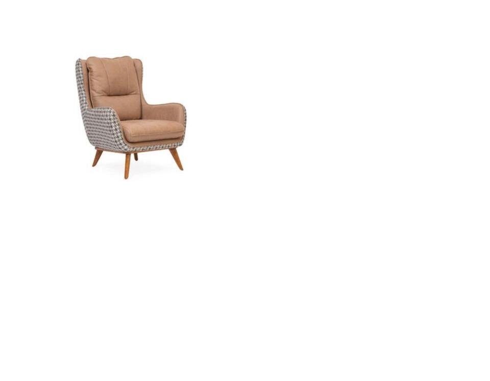 JVmoebel Sessel Weicher luxus Stuhl auf Holzbeinen zum entspannen im Wohnzimmer (Sessel), Made in Europe