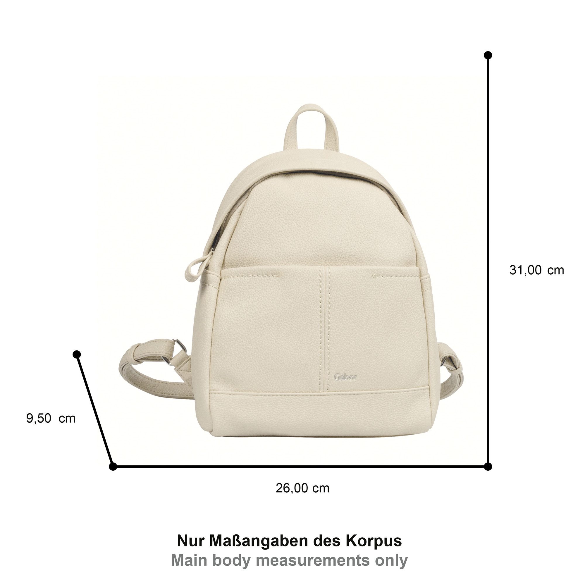 Gabor Rucksack Lenea, aus recyceltem Polyurethan mit dekorativen Ziernähten